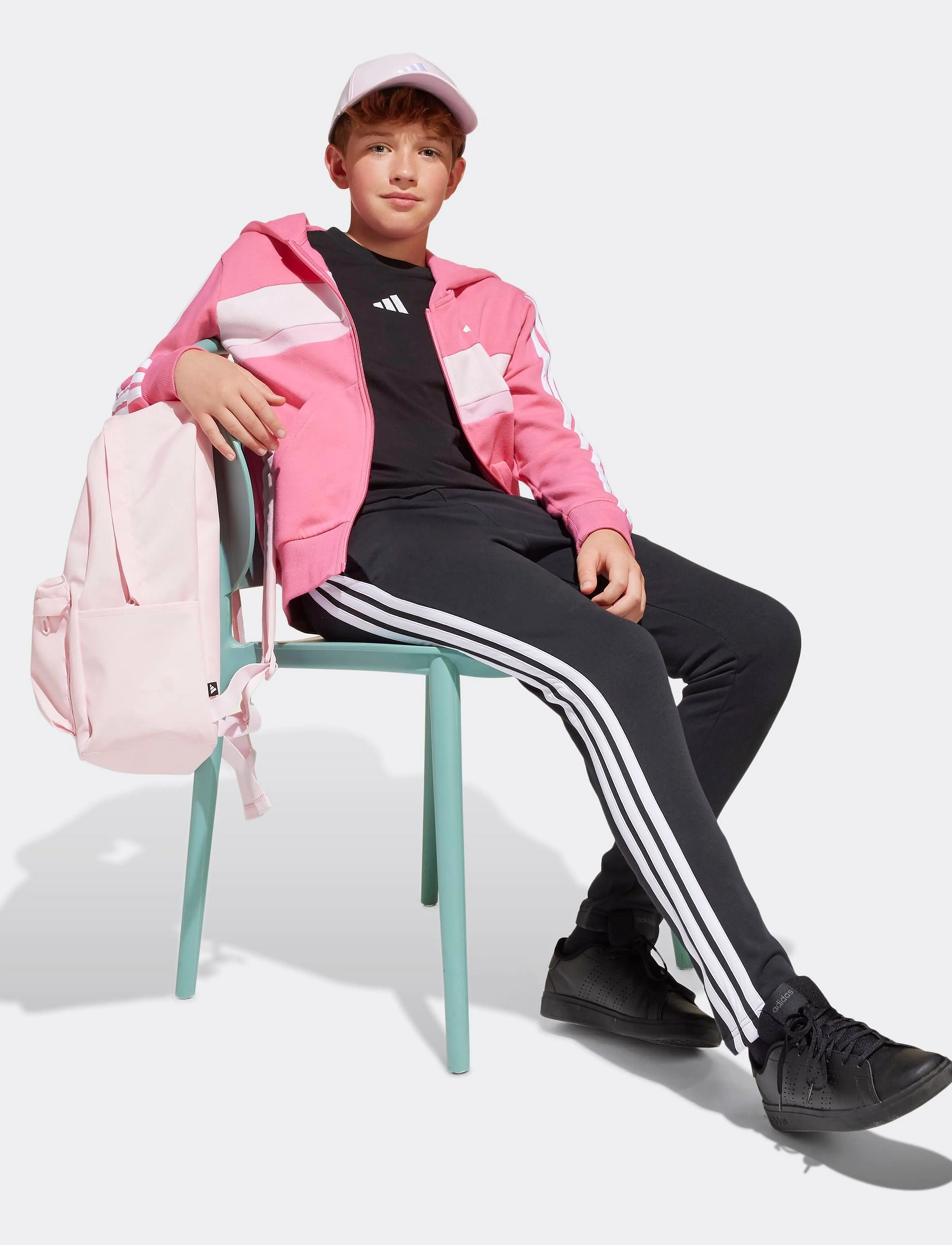 adidas Sportswear J 3S TIB FL TS - Set - PNKFUS/WHITE/CLPINK / pink/rose