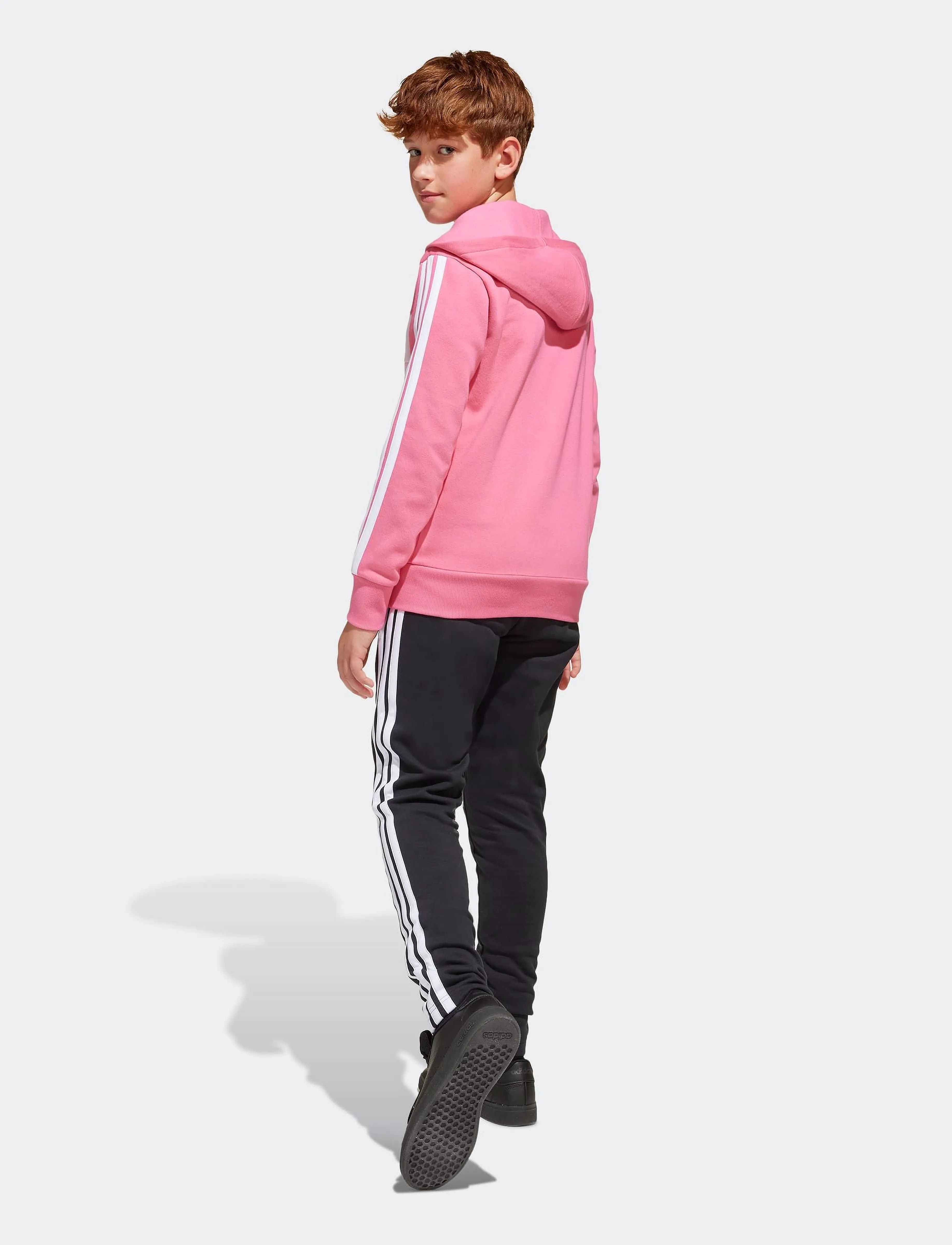 adidas Sportswear - J 3S TIB FL TS - sæt med langærmet t-shirt - pnkfus/white/clpink - 3