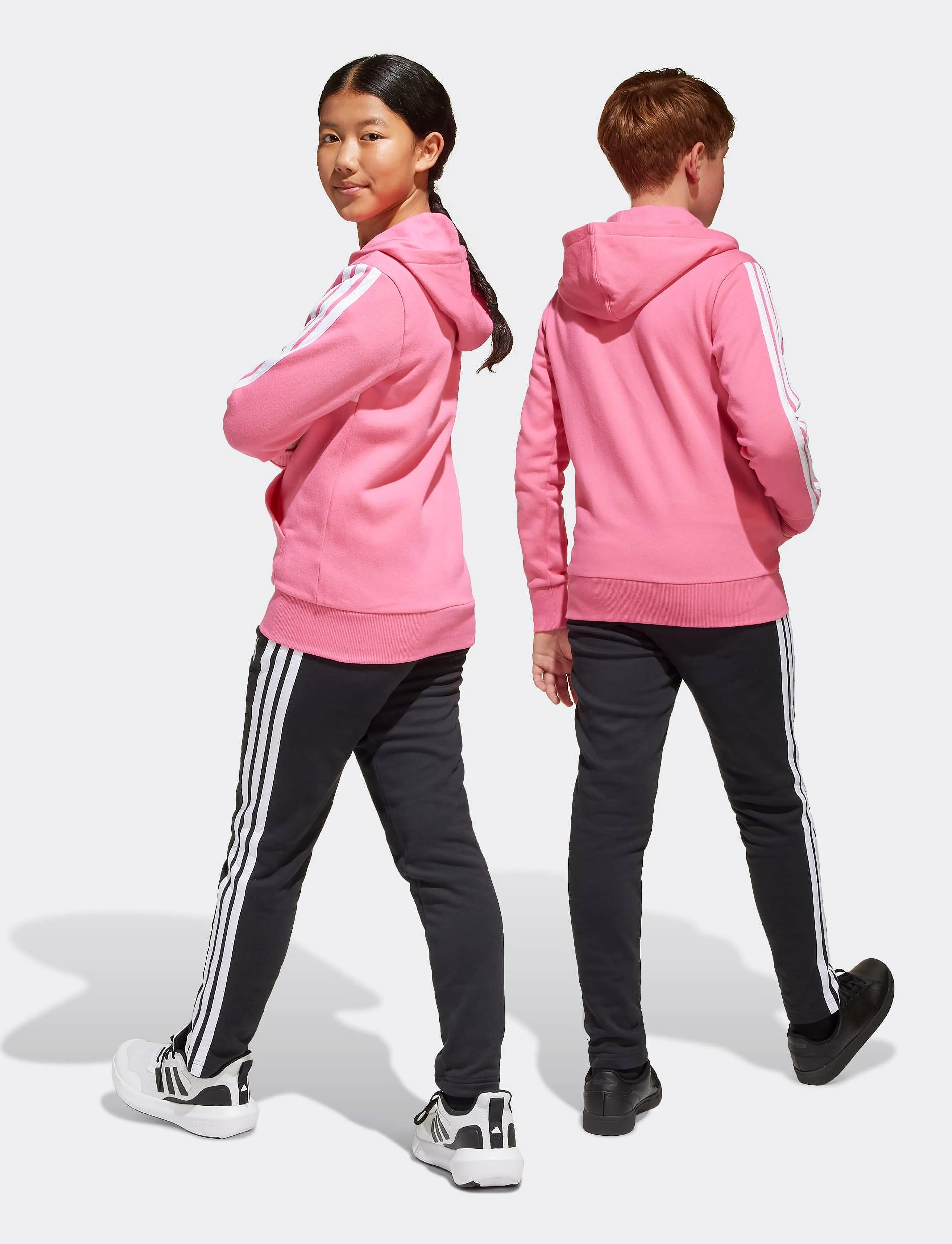 adidas Sportswear - J 3S TIB FL TS - sæt med langærmet t-shirt - pnkfus/white/clpink - 5