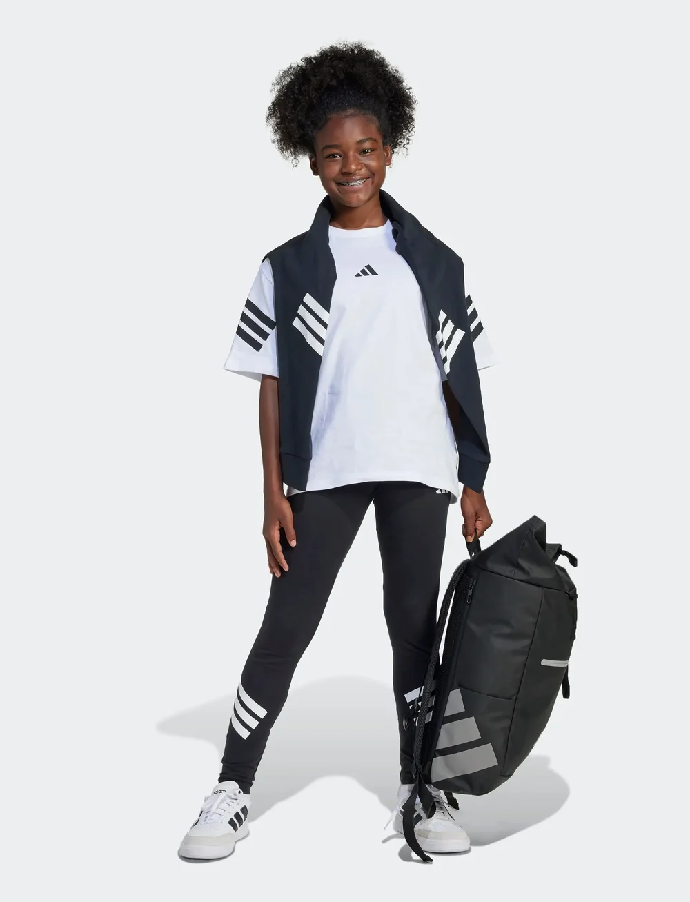 adidas Sportswear - JG FI 3S LEG - leggings - black/white - 5