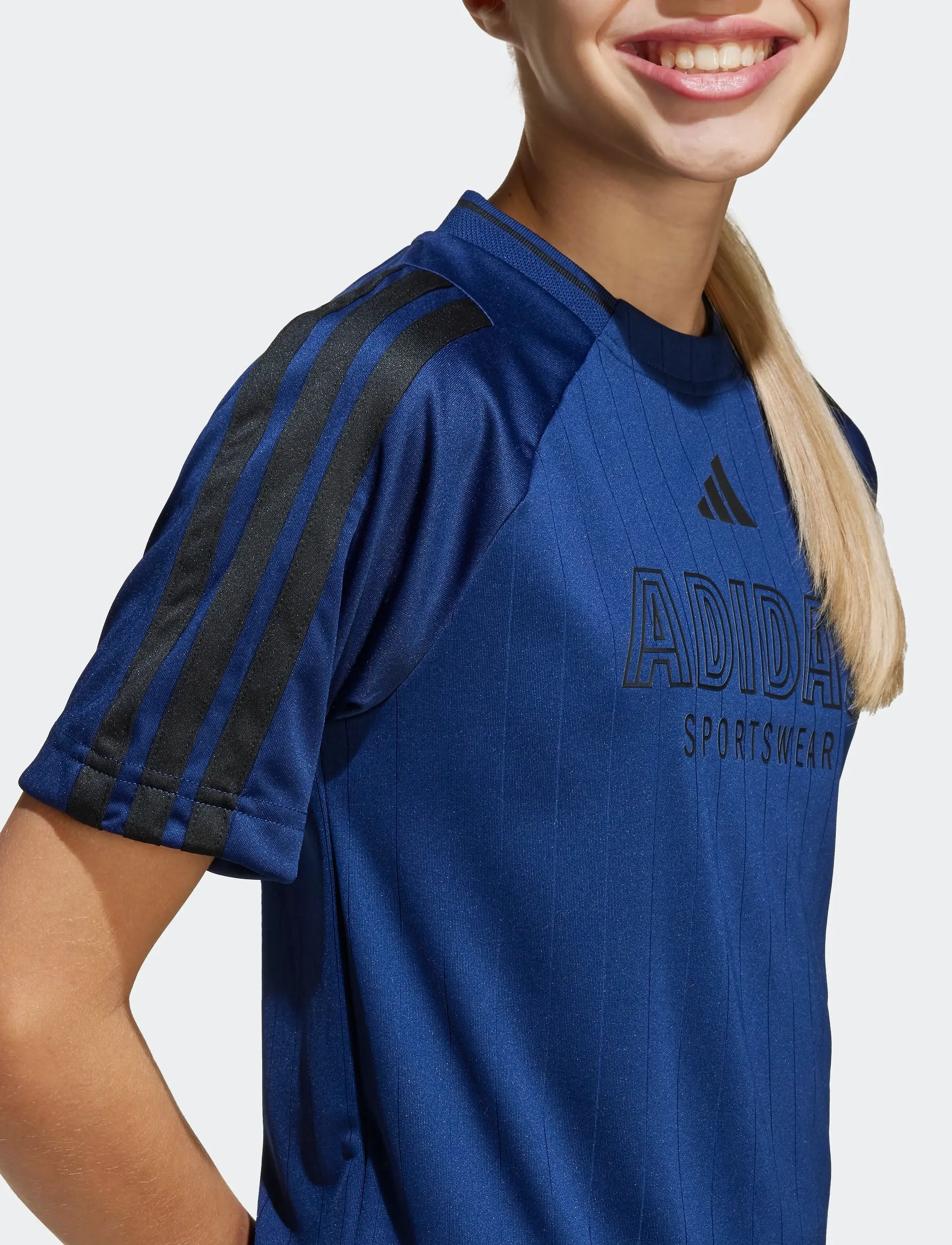 adidas Sportswear - J HOT TEE - sportoberteile - dkblue/black - 3