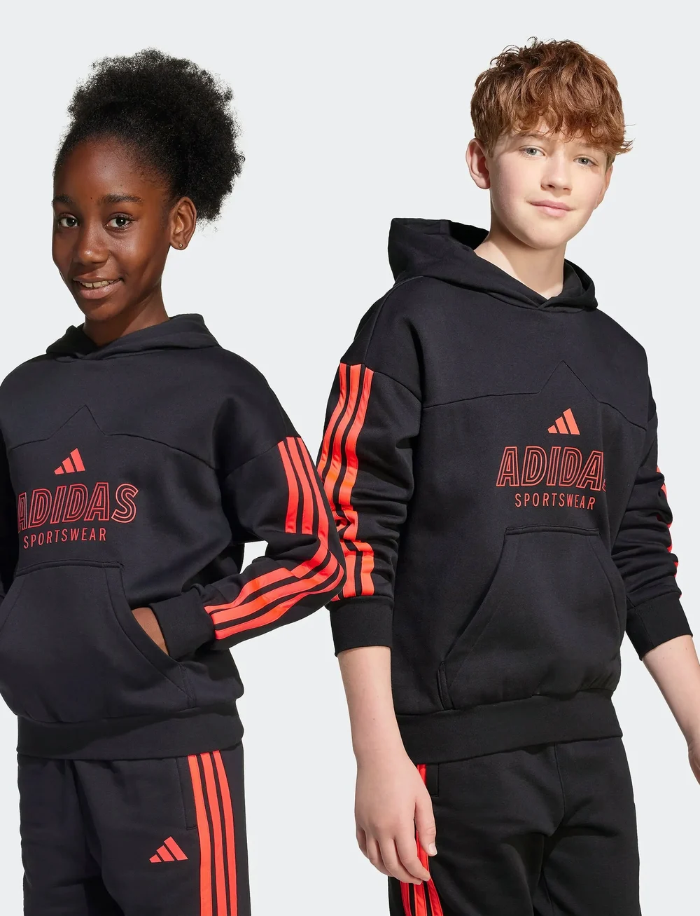 adidas Sportswear - J HOT FL HOOD - kapuzenpullover - black/lucred - 4