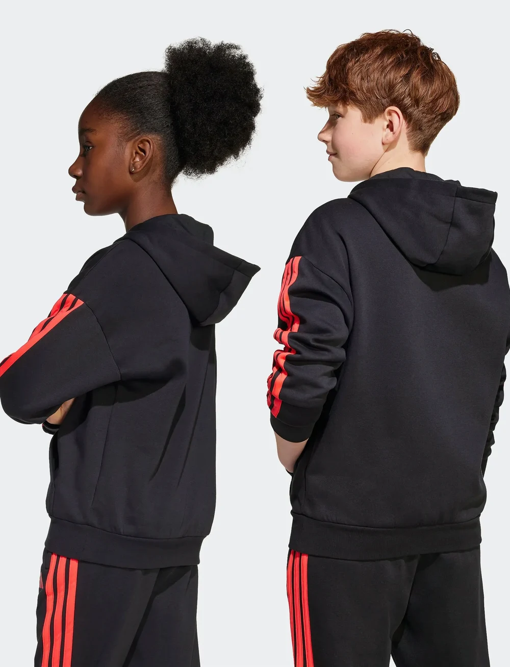 adidas Sportswear - J HOT FL HOOD - kapuzenpullover - black/lucred - 5