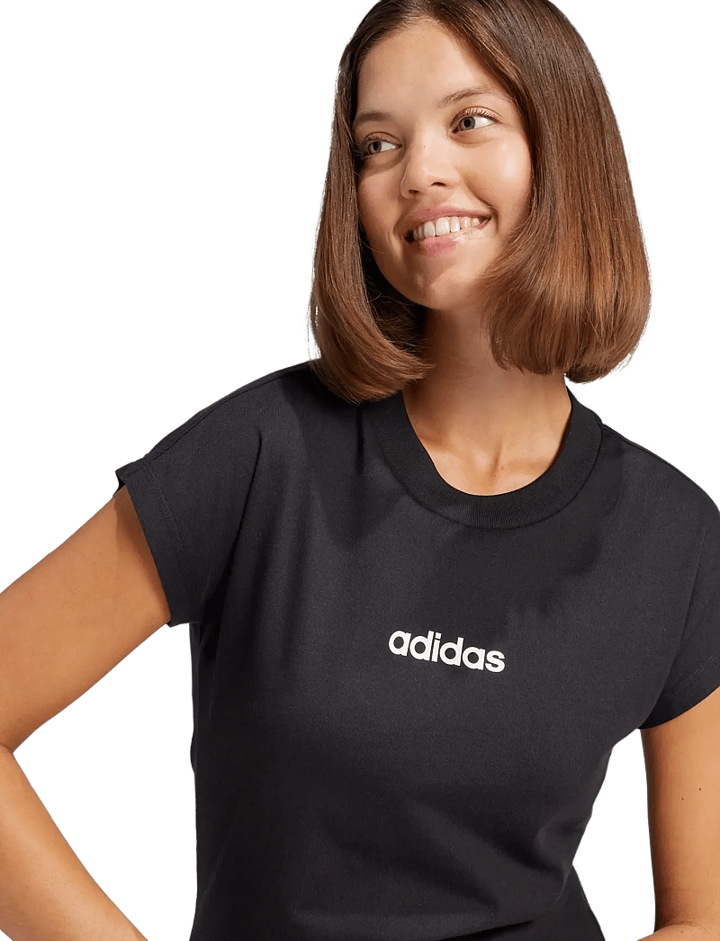 adidas Sportswear - W LIN SJ T - t-shirts - black/white - 4