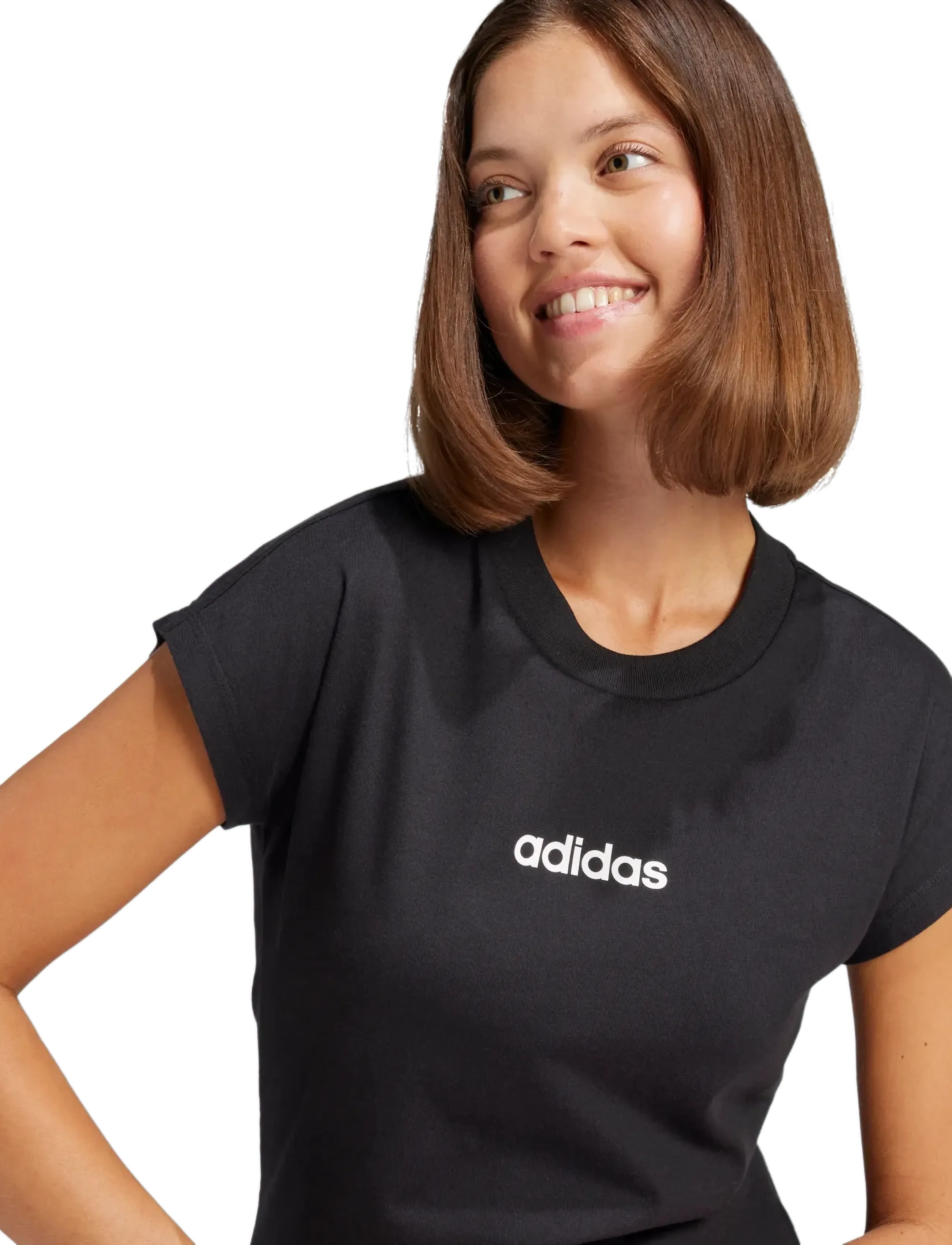 adidas Sportswear - W LIN SJ T - alussärgid ja t-särgid - black/white - 4