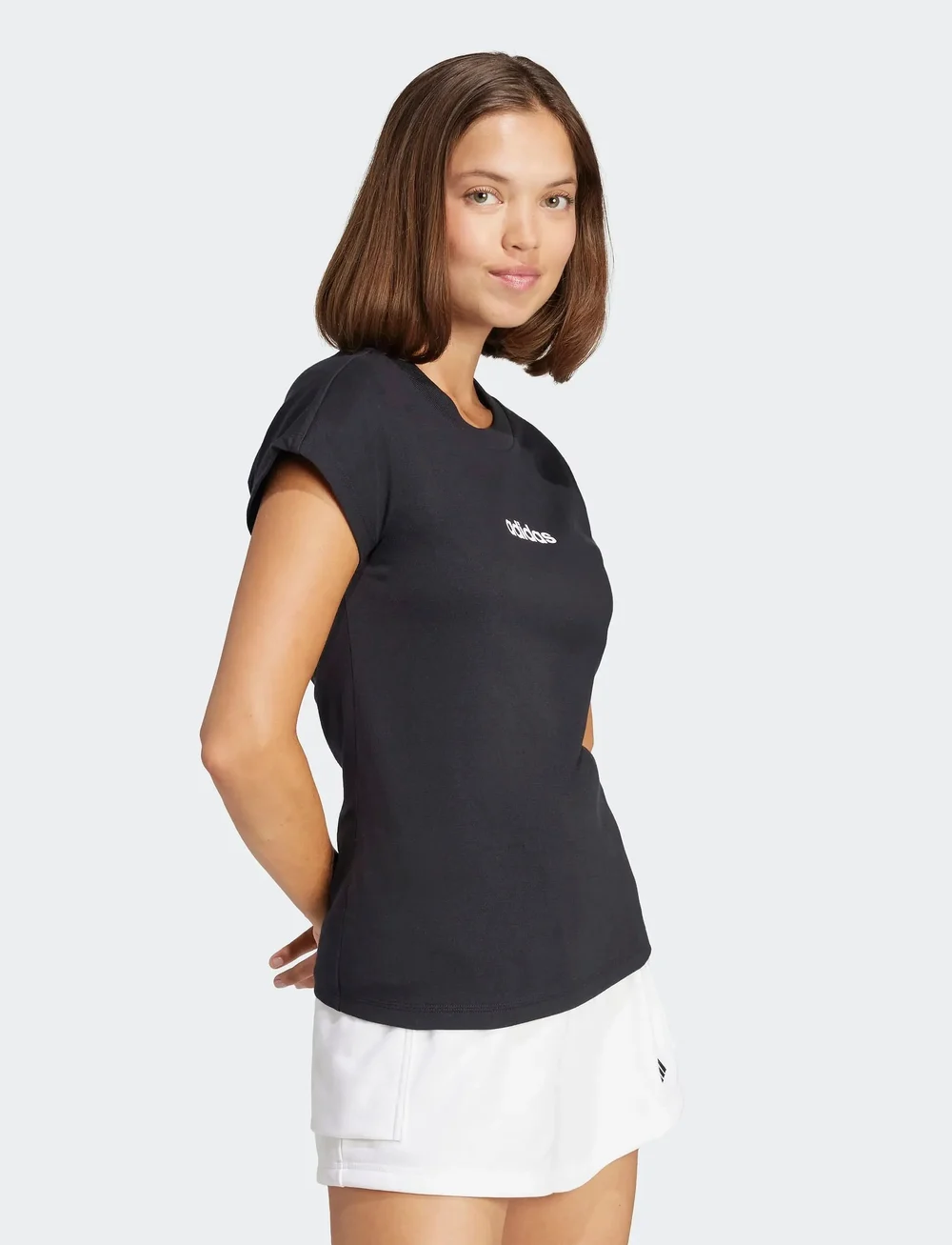 adidas Sportswear - W LIN SJ T - t-shirts - black/white - 5