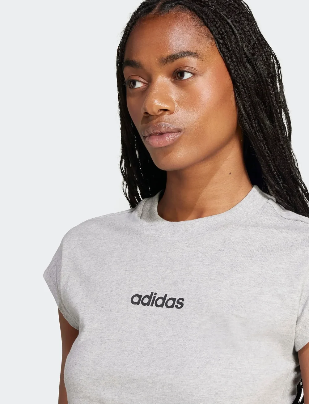 adidas Sportswear - W LIN SJ T - t-shirts - mgreyh/black - 5