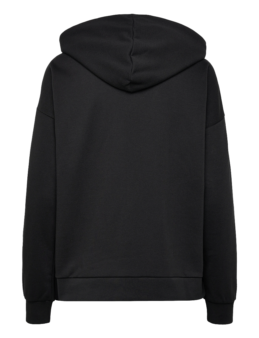 adidas Sportswear - W LIN FT FZ HD - sweatshirts - black/white - 2