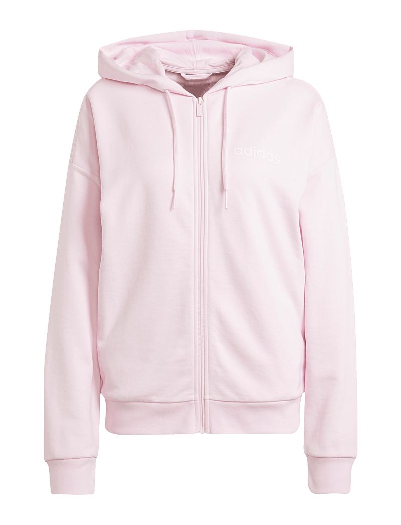 adidas Sportswear - W LIN FT FZ HD - kapuutsiga dressipluusid - clpink/white - 1