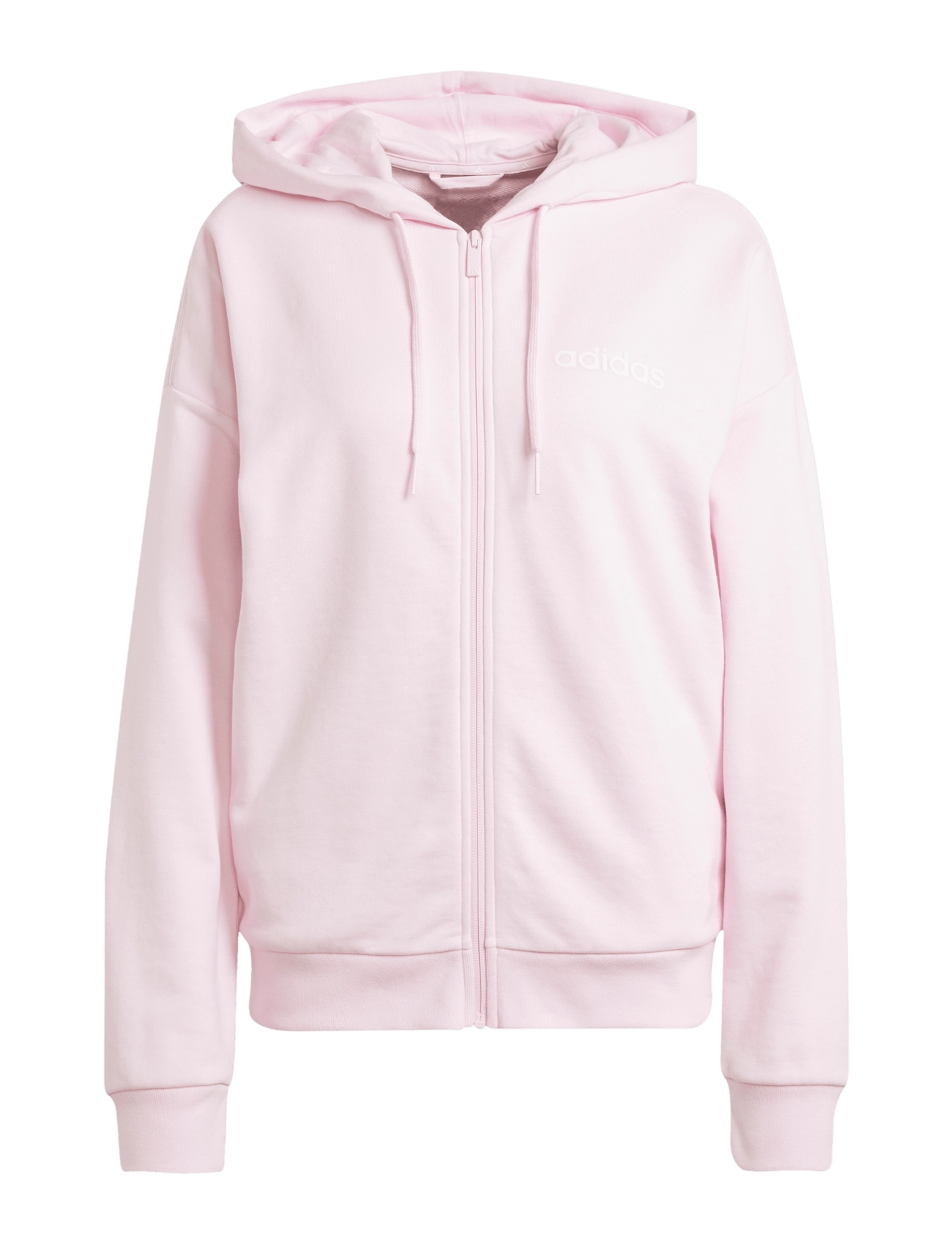 adidas Sportswear W LIN FT FZ HD - Tøj - CLPINK/WHITE / pink/rose