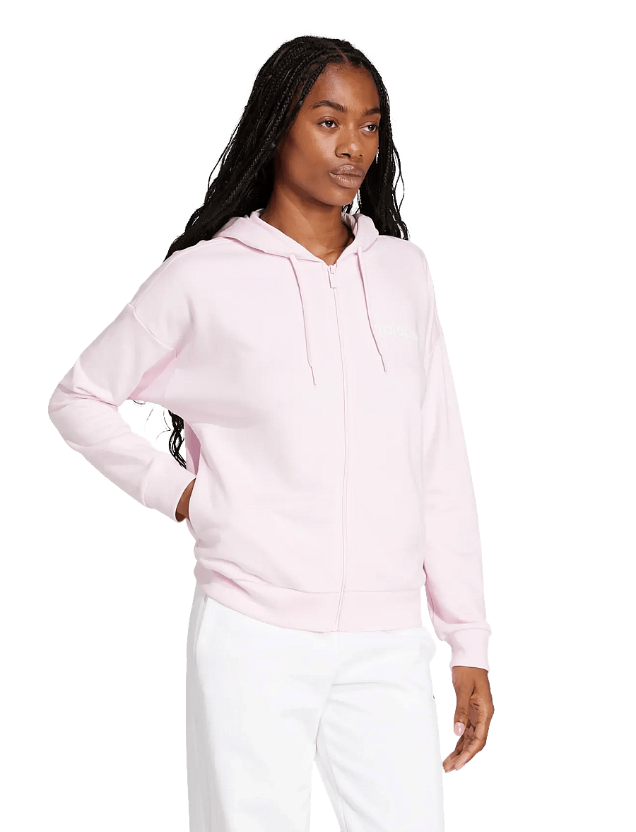 adidas Sportswear - W LIN FT FZ HD - tops - clpink/white - 0