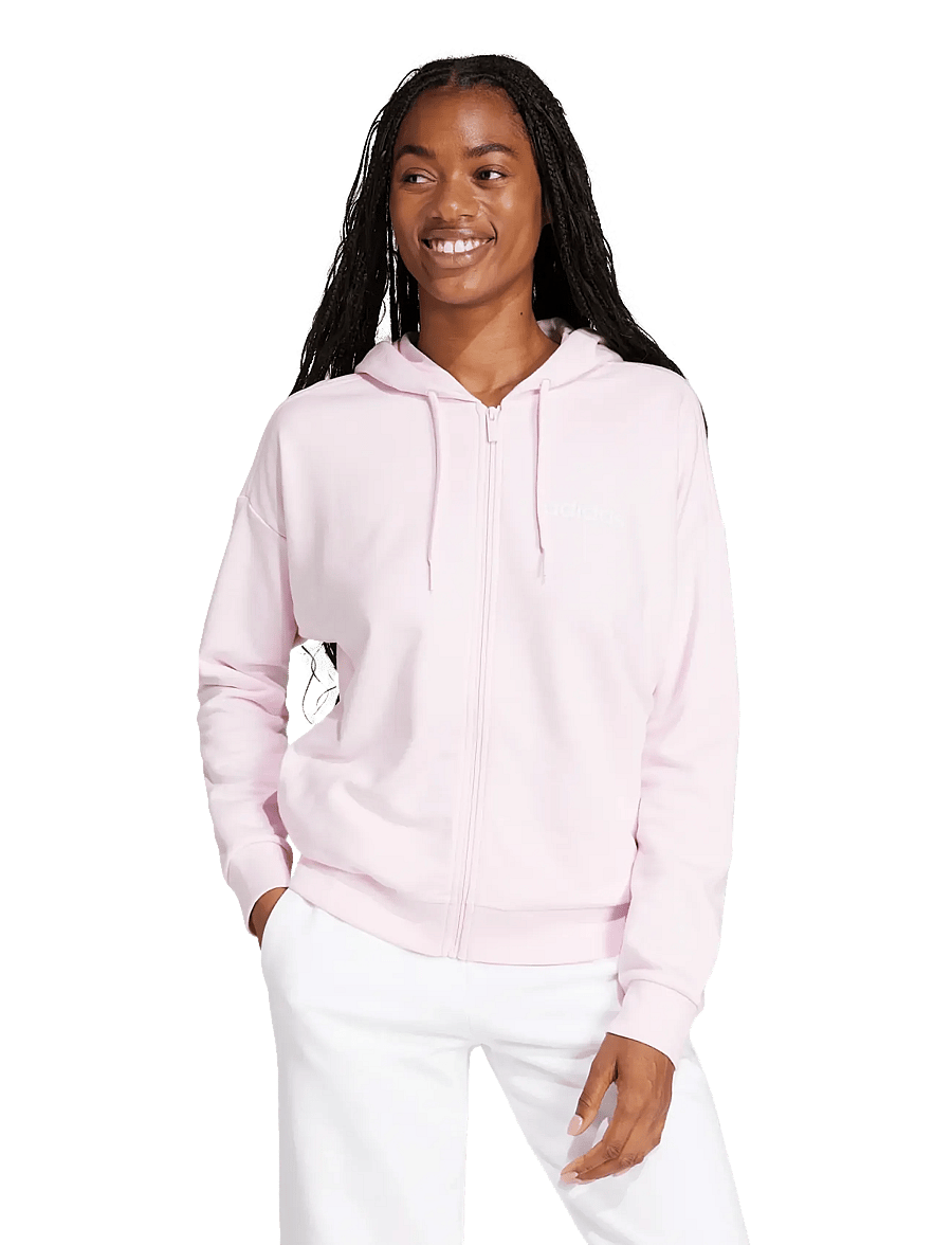 adidas Sportswear - W LIN FT FZ HD - tops - clpink/white - 2