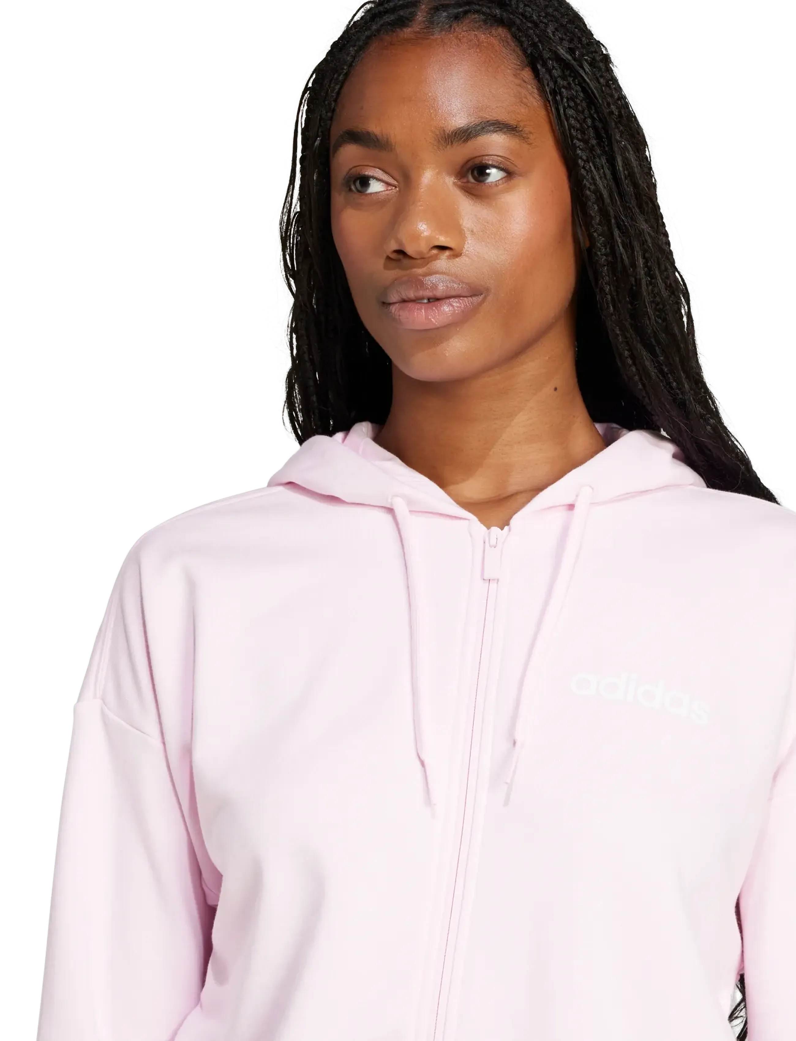 adidas Sportswear - W LIN FT FZ HD - kapuutsiga dressipluusid - clpink/white - 3