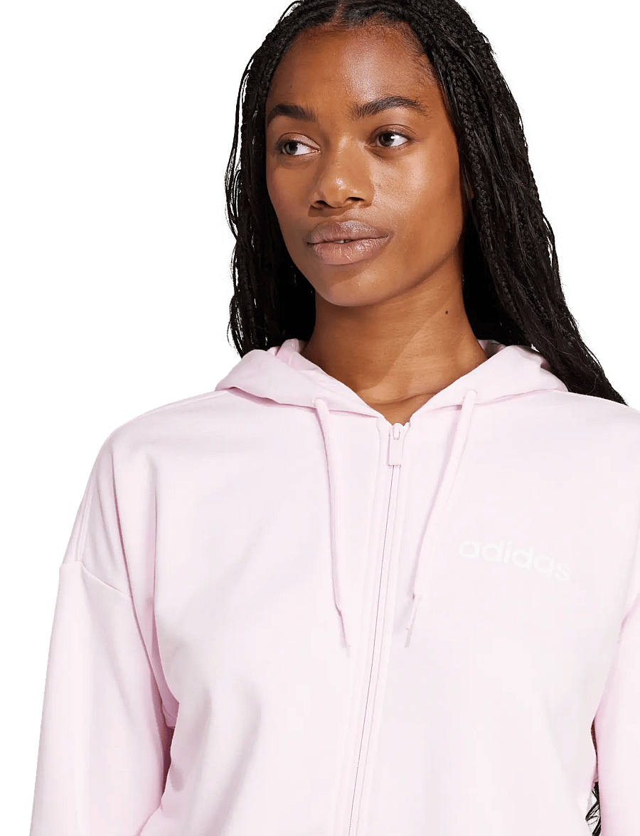adidas Sportswear - W LIN FT FZ HD - tops - clpink/white - 3