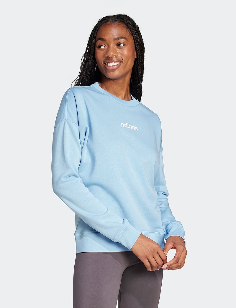adidas Sportswear - W LIN FT SWT - sweatshirts - globlu/white - 0