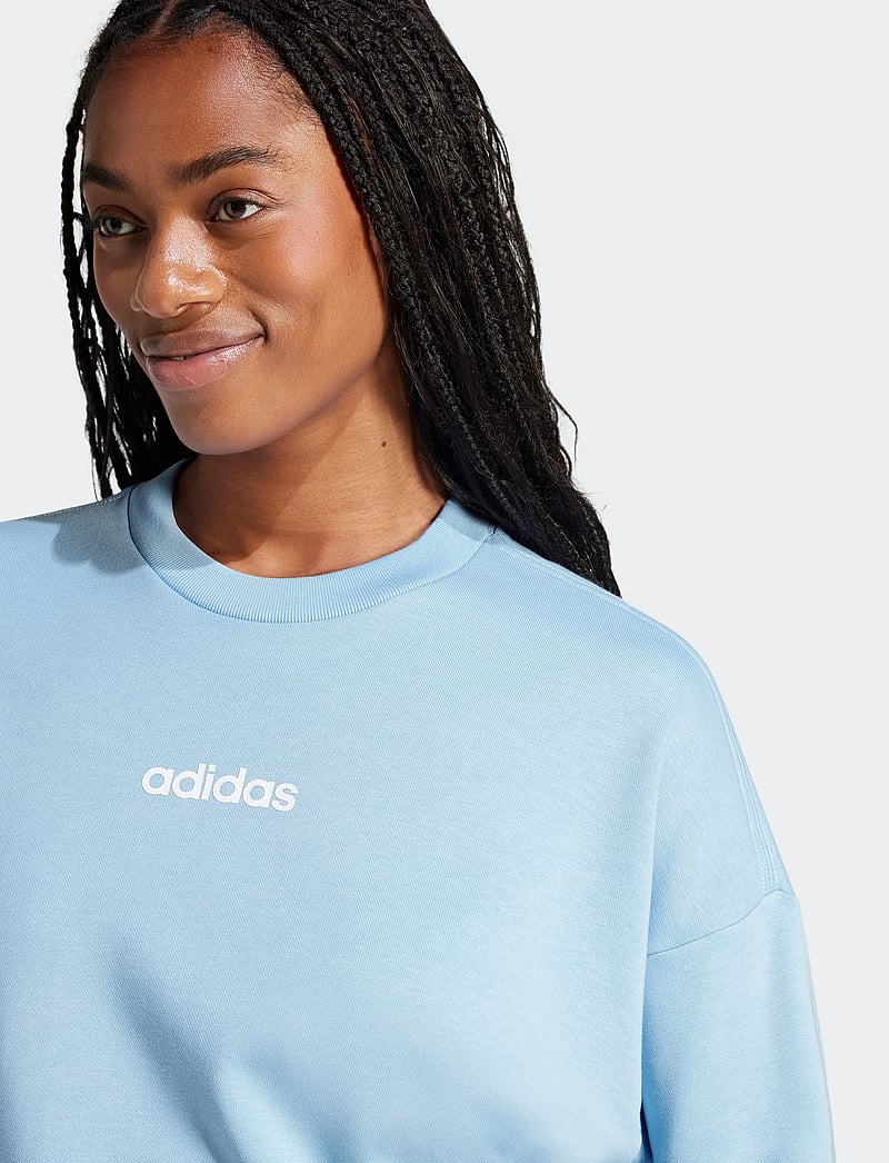 adidas Sportswear - W LIN FT SWT - sweatshirts - globlu/white - 3