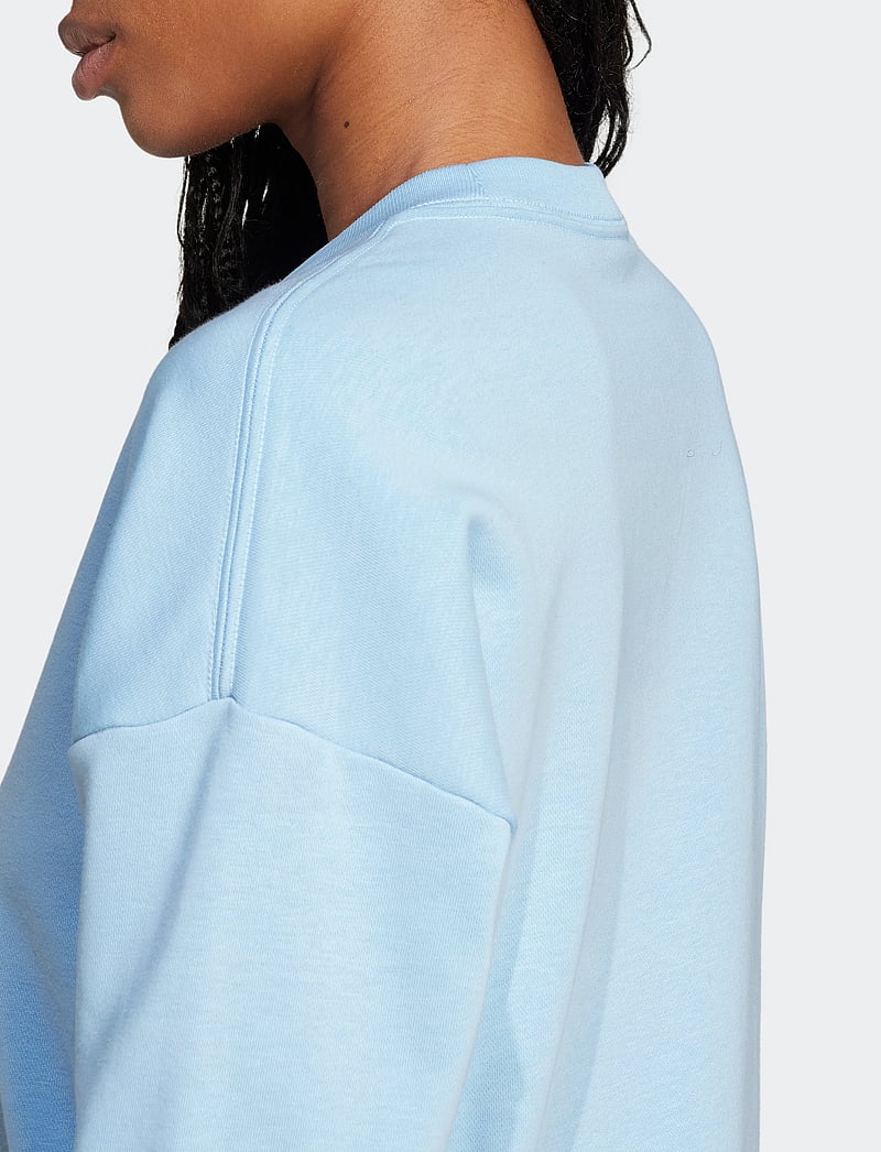 adidas Sportswear - W LIN FT SWT - sweatshirts - globlu/white - 4