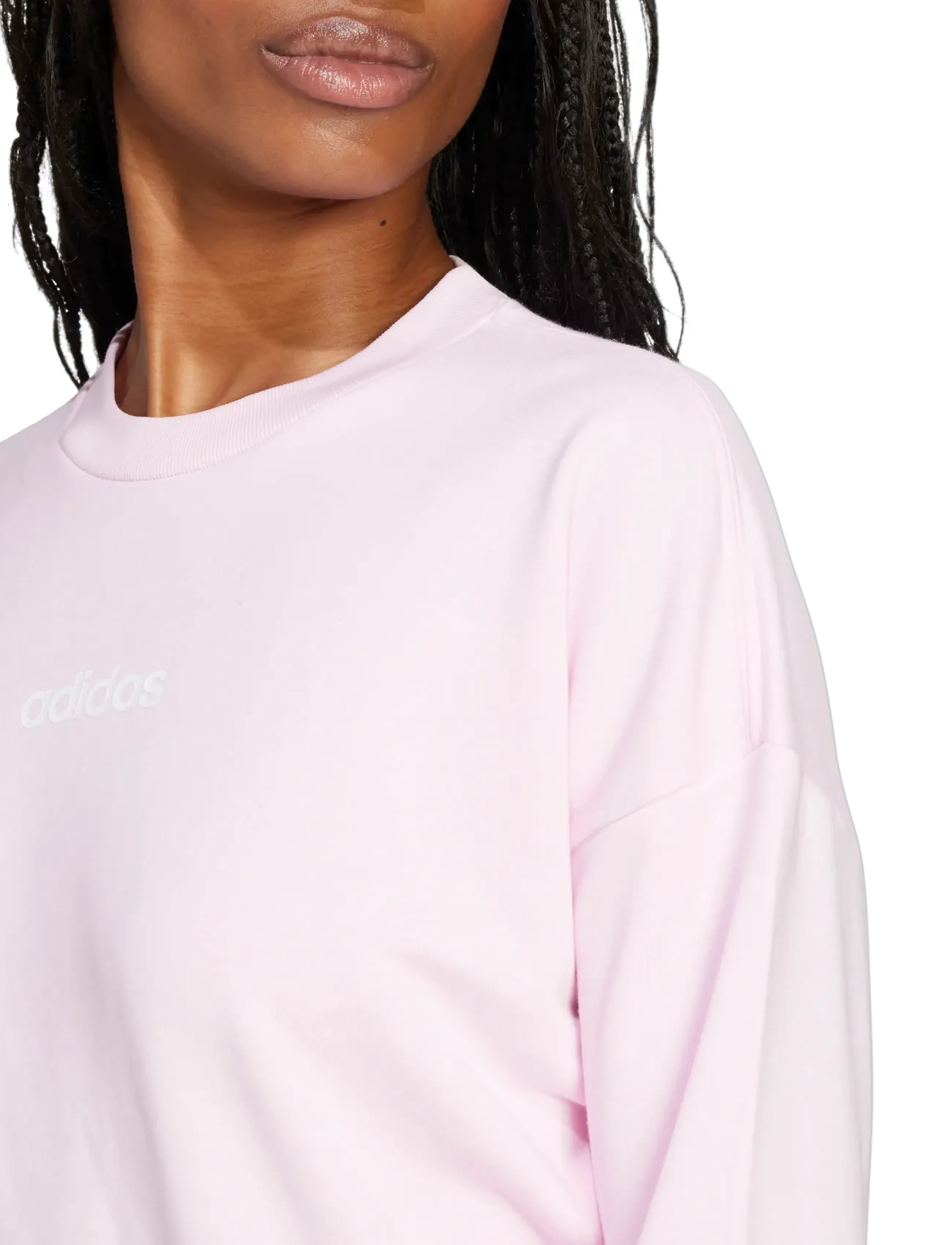 adidas Sportswear - W LIN FT SWT - sweatshirts - clpink/white - 4