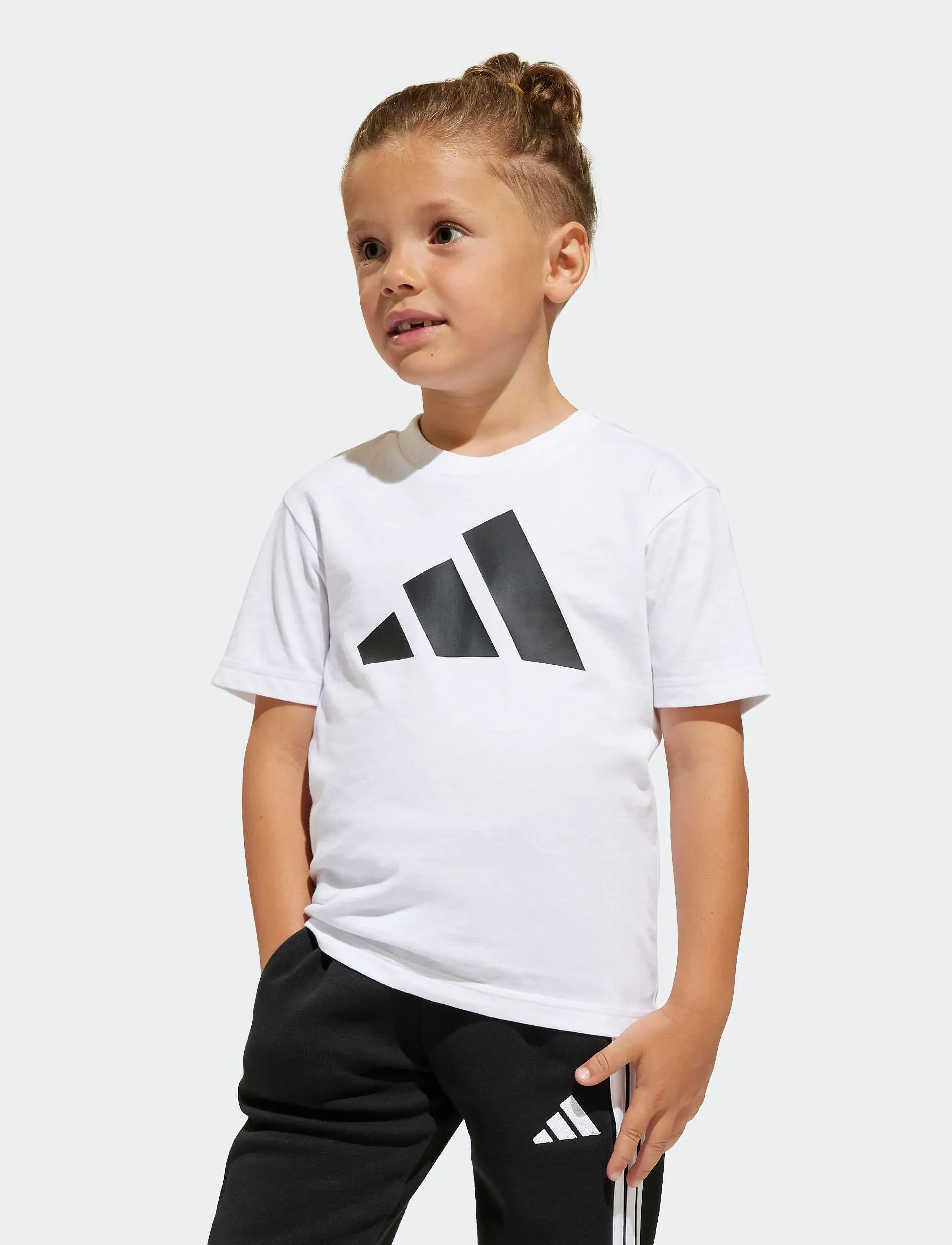 adidas Sportswear Lk Bl Tee 160, 110, T-shirts, Weiß - Short-sleeved, Kinder