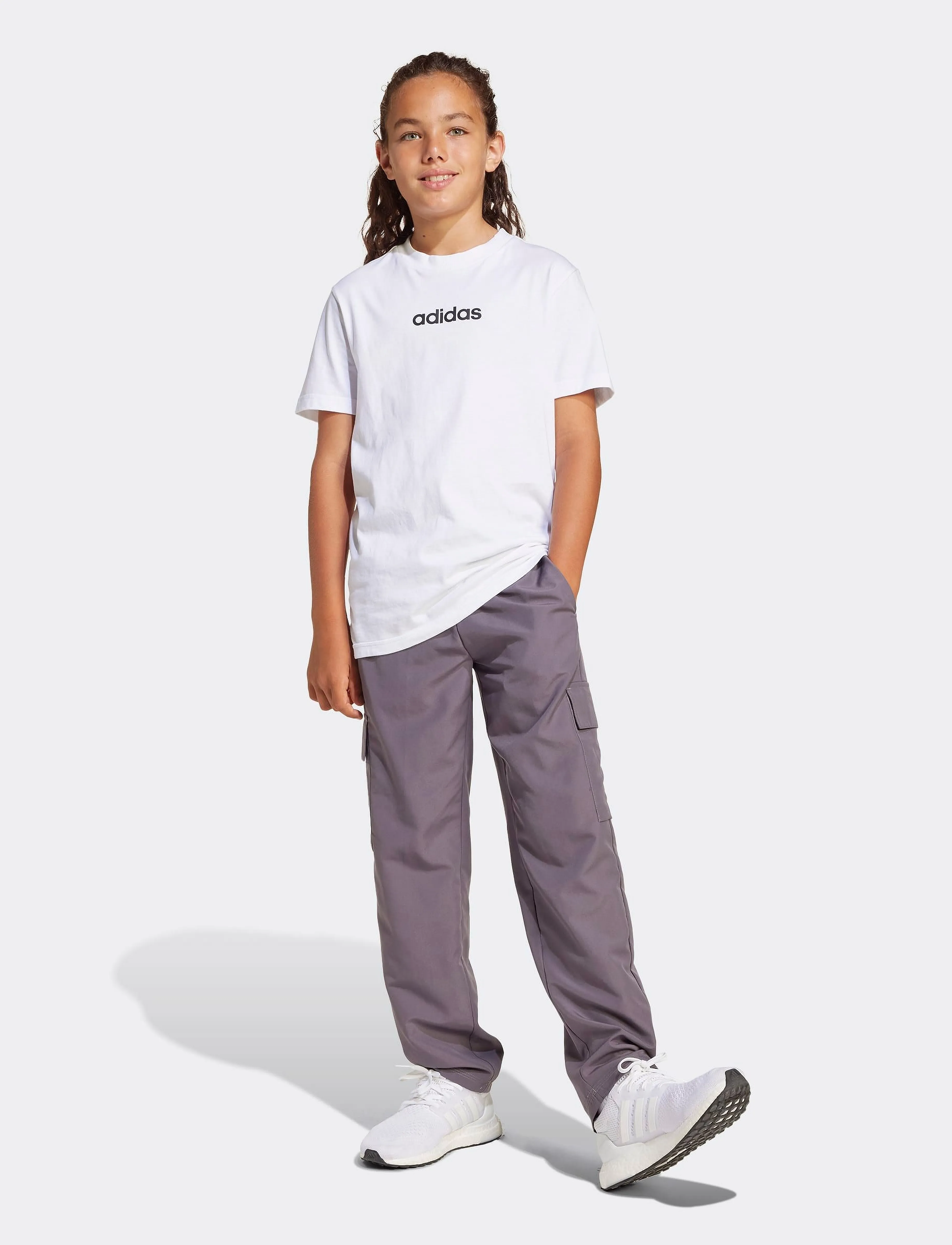 adidas Sportswear J Lin Tee 160, 176, T-shirts, Weiß - Short-sleeved, Kinder