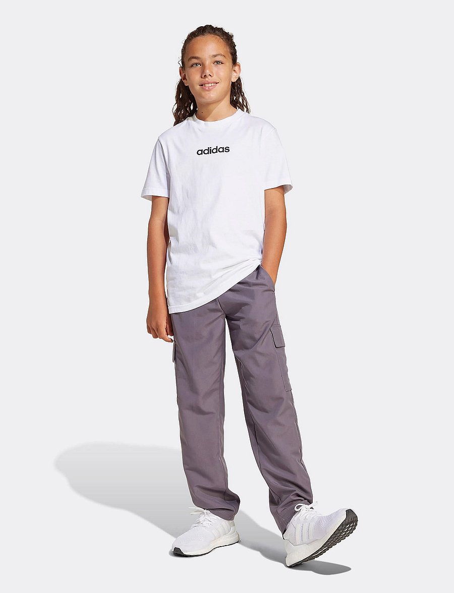 adidas Sportswear - J LIN TEE 160 - kortermede t-skjorter - white/black - 0