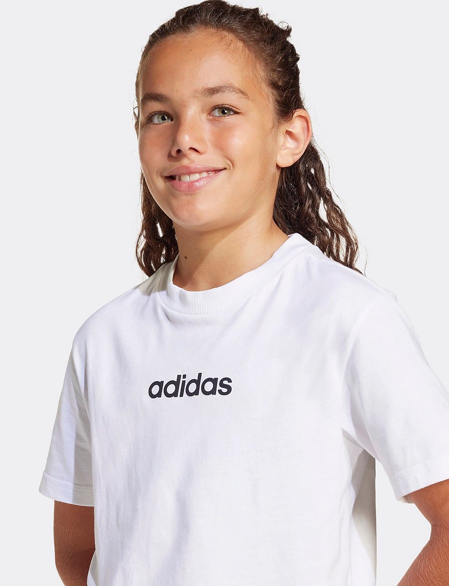 adidas Sportswear - J LIN TEE 160 - kortermede t-skjorter - white/black - 5