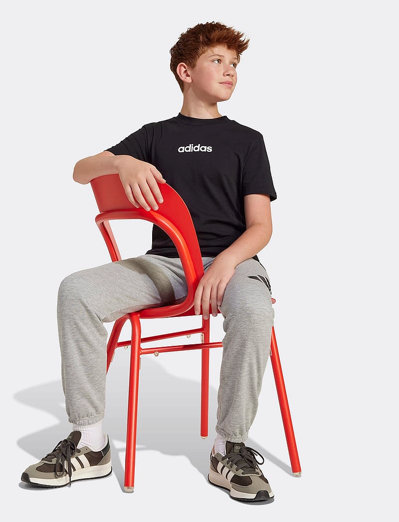 adidas Sportswear - J LIN TEE 160 - kortærmede t-shirts - black/white - 4