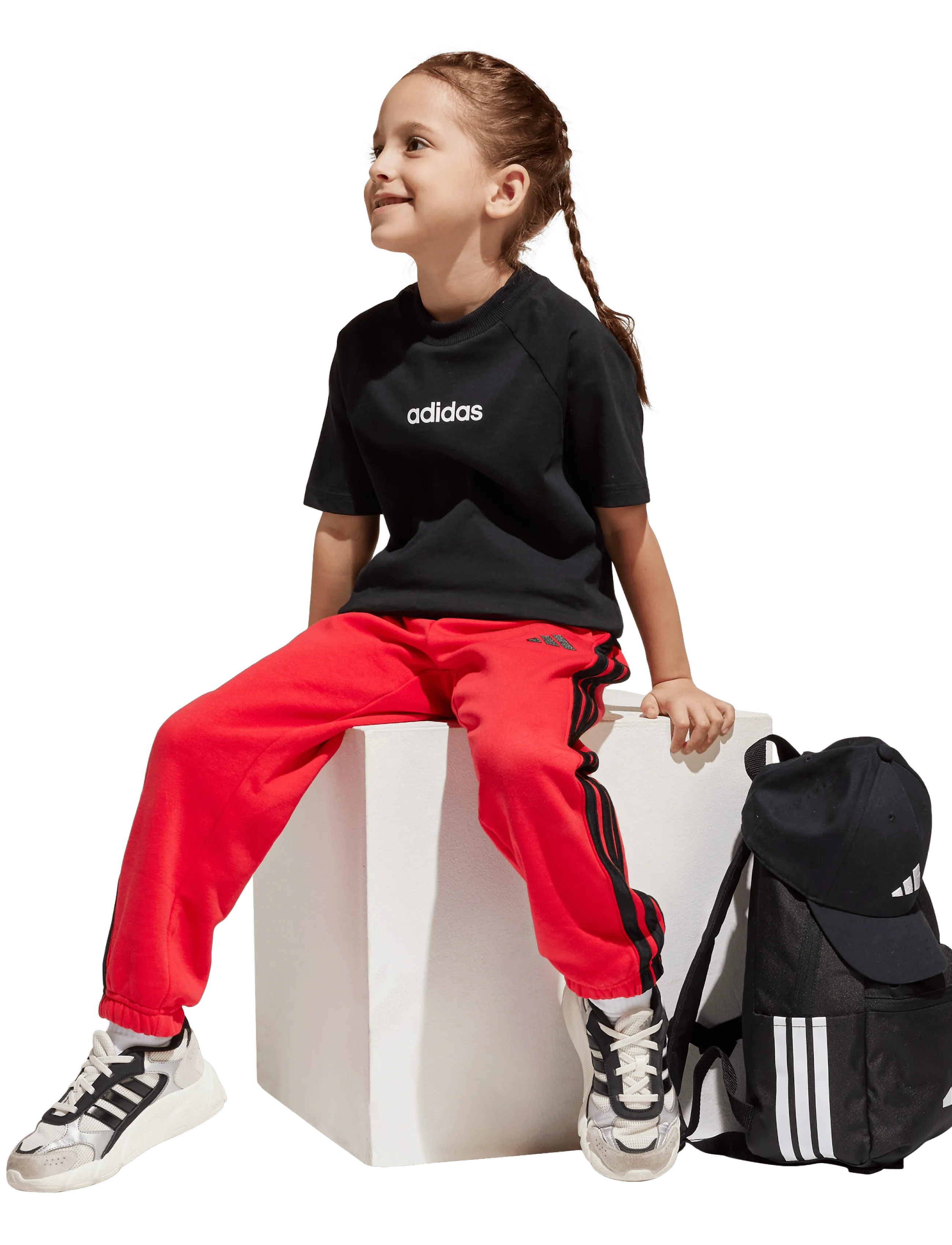 adidas Sportswear LK LIN TEE 160 - T-särgid - BLACK/WHITE / black