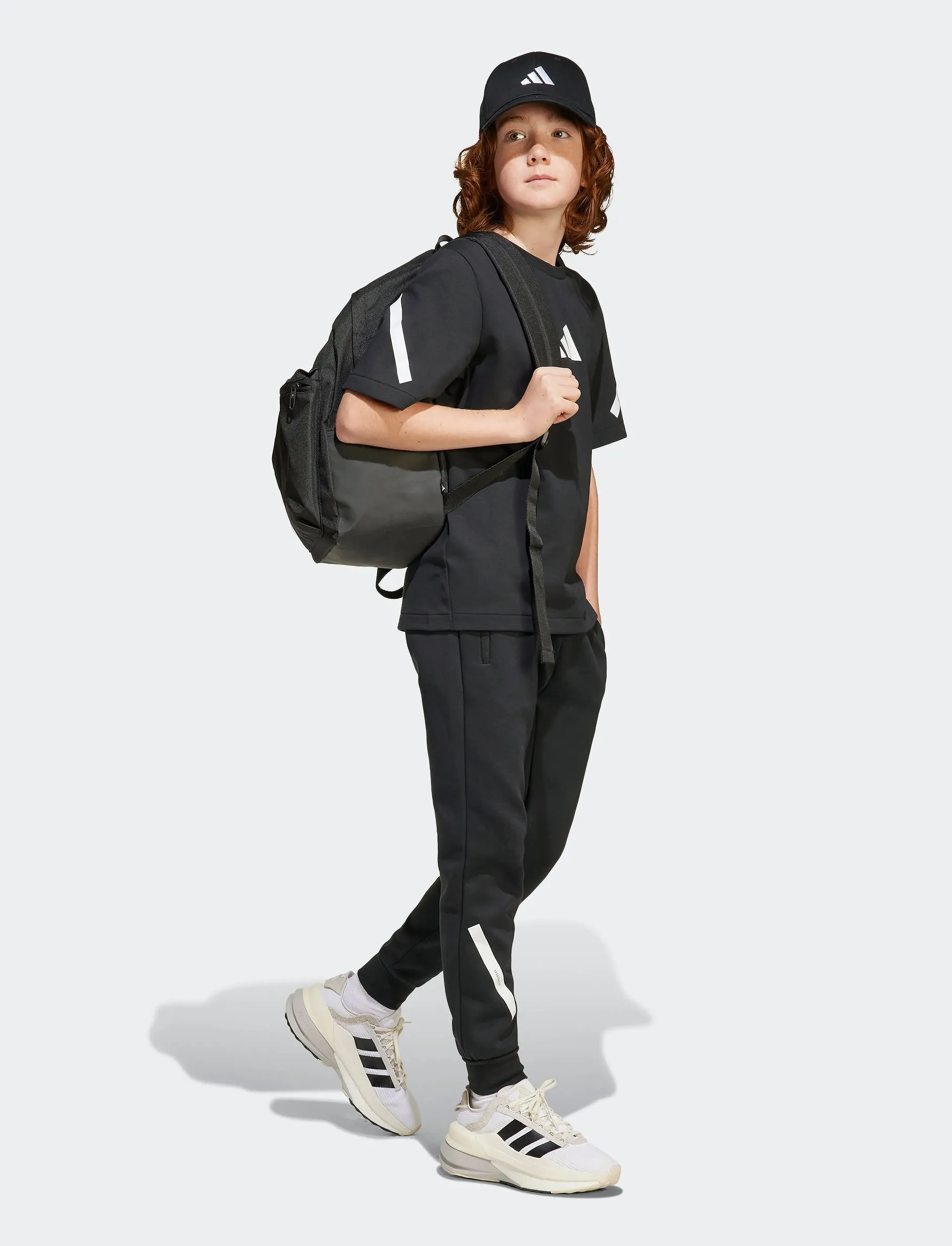 adidas Sportswear - J ZNE TEE - kurzärmelig - black/white - 0