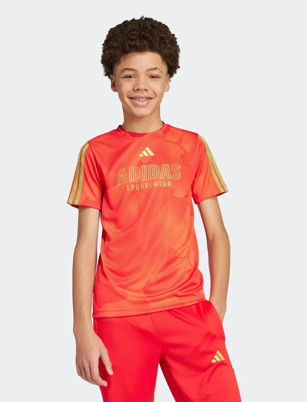adidas Sportswear - J HOT COF TEE - sporttoppar - vivred/goldmt - 0