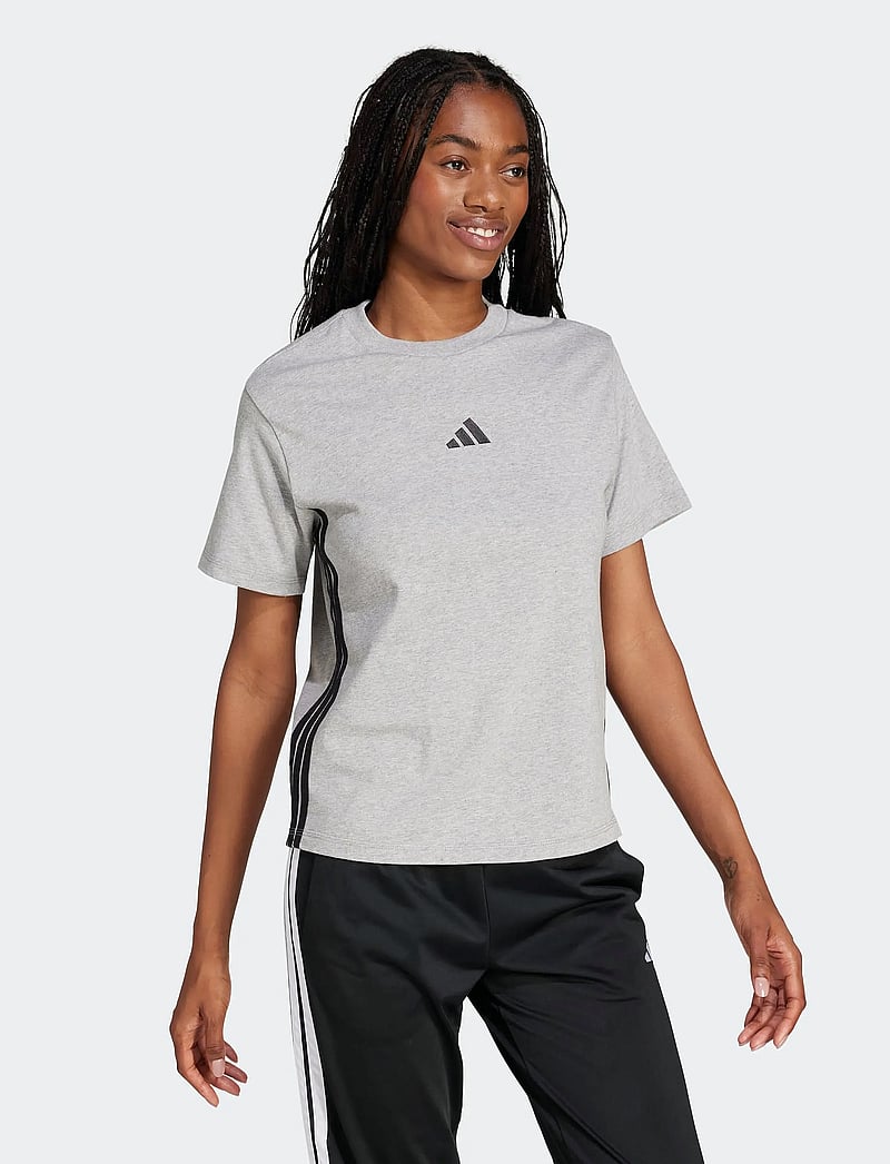 adidas Sportswear - W 3S SJ T - t-shirts - mgreyh/black - 0