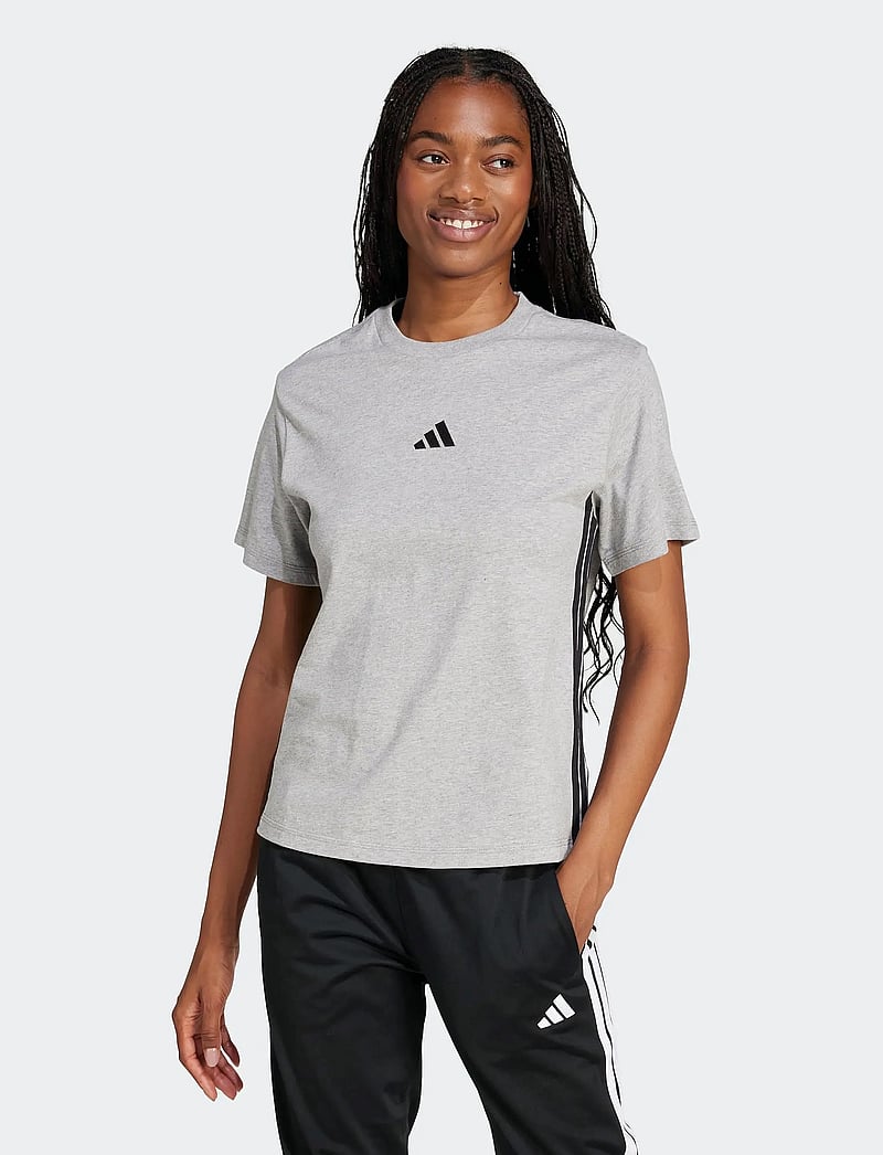 adidas Sportswear - W 3S SJ T - t-shirts - mgreyh/black - 3