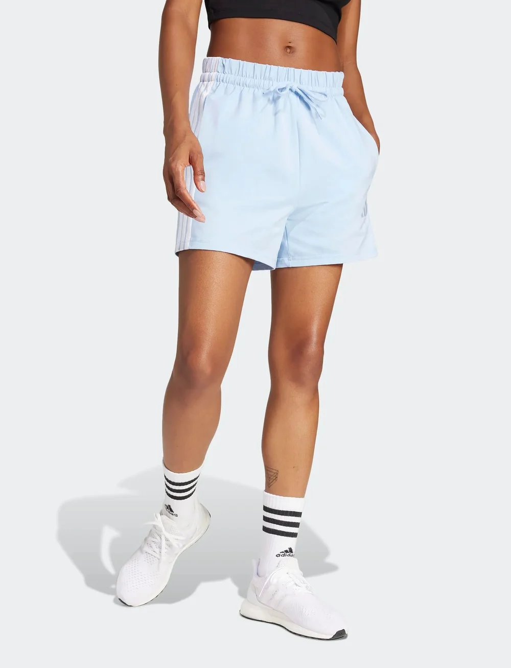 adidas Sportswear - W 3S SJ SHO - püksid - globlu/white - 0