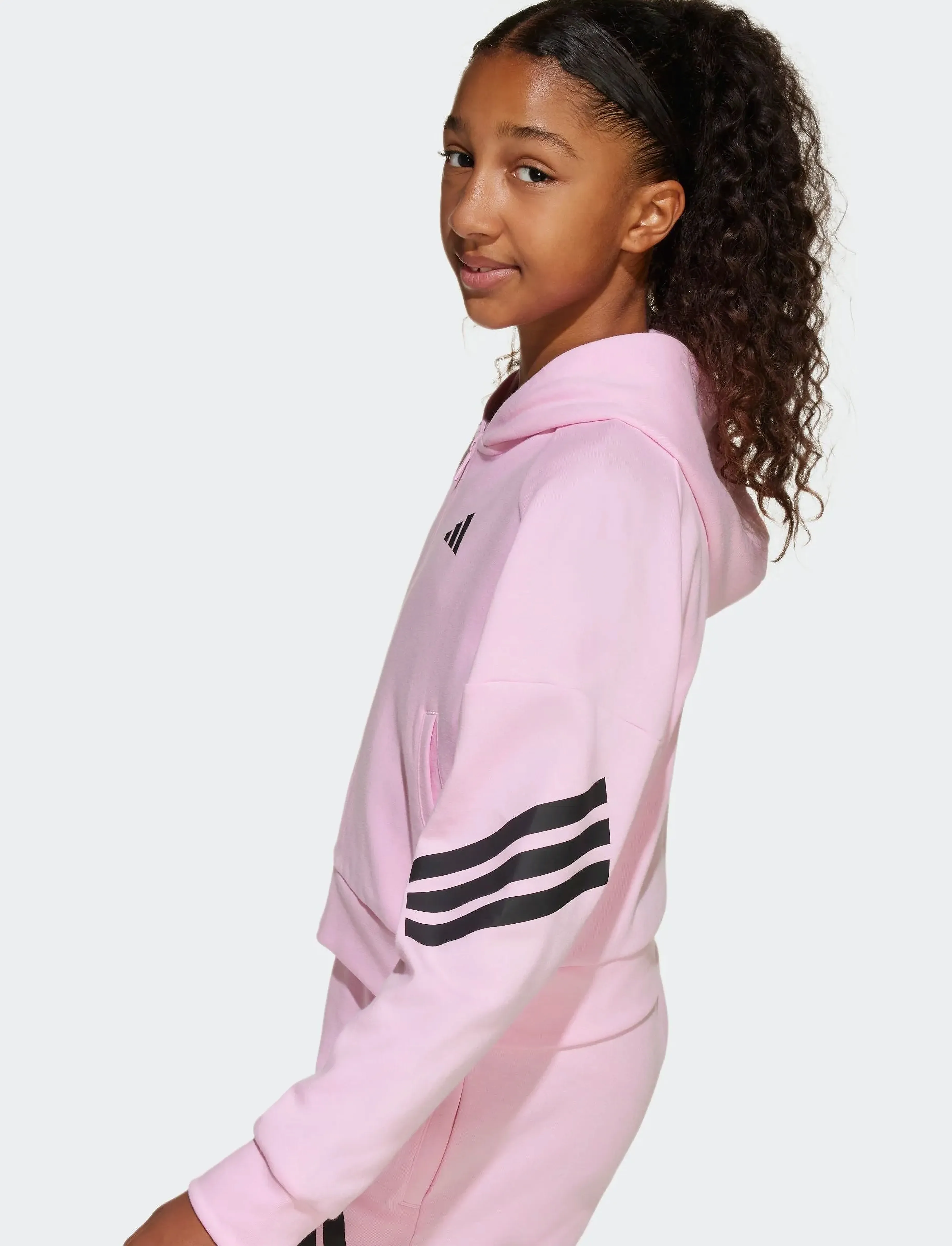 adidas Sportswear - JG FI 3S FZ - hættetrøjer - trupnk/black - 4