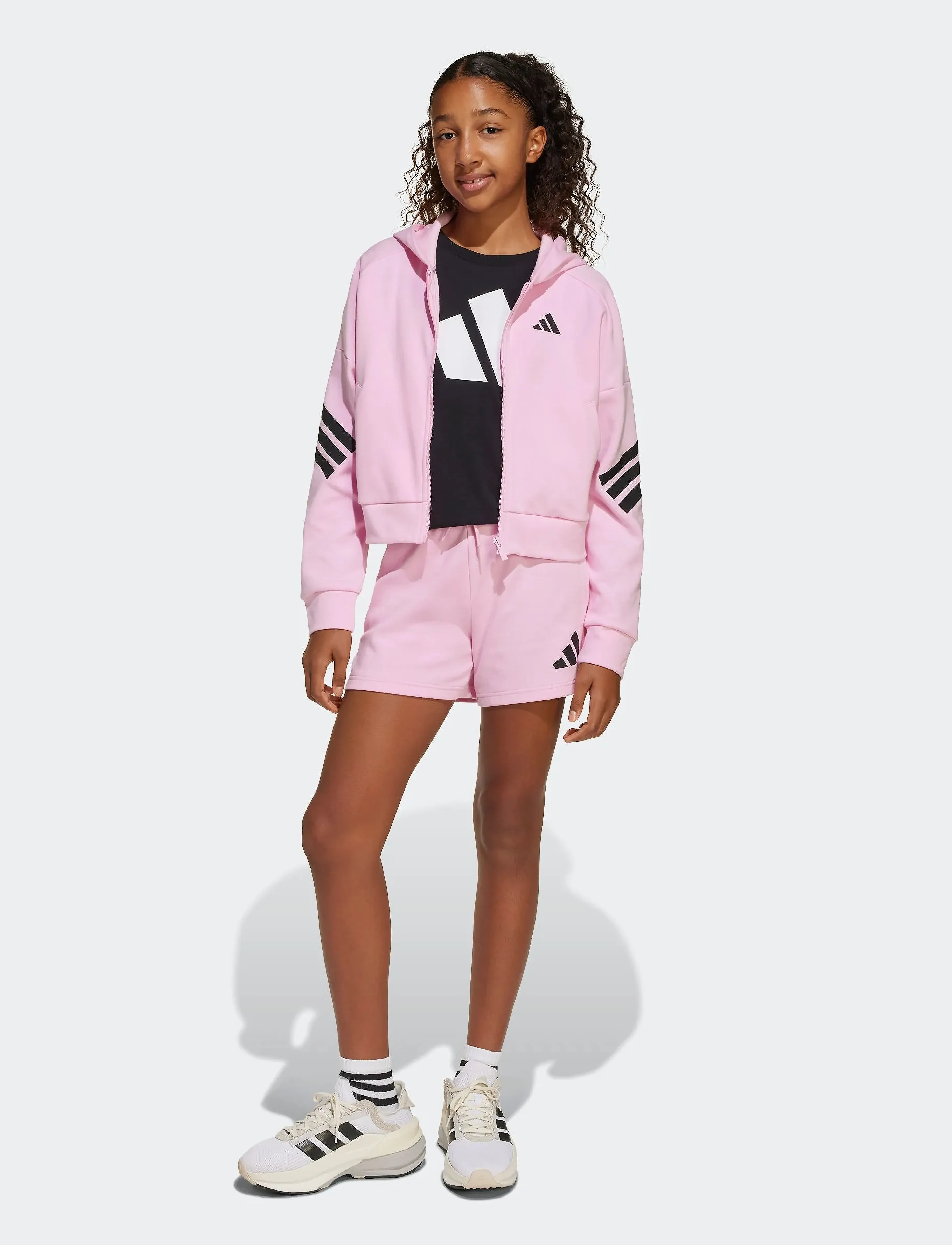 adidas Sportswear - JG FI 3S FZ - hættetrøjer - trupnk/black - 5