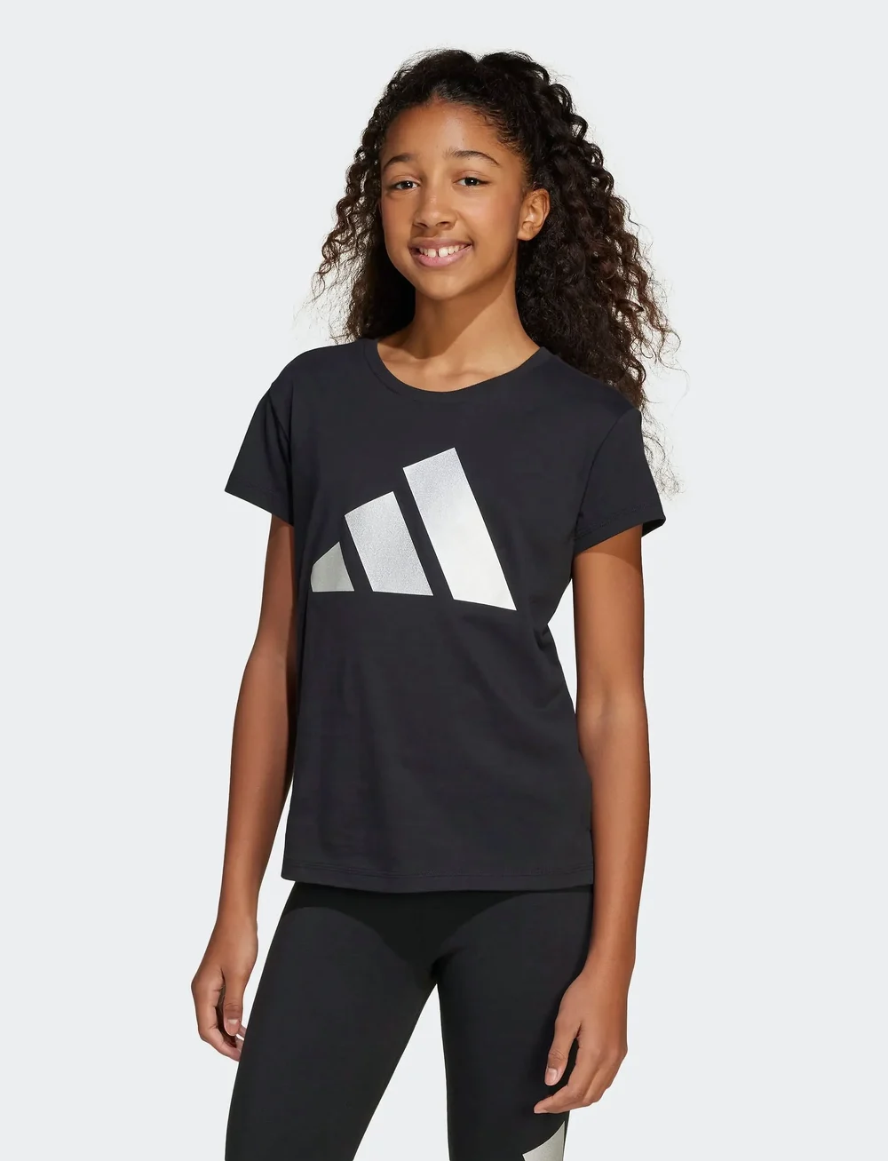 adidas Sportswear - JG GLAM T - kurzärmelig - black/silvmt - 0