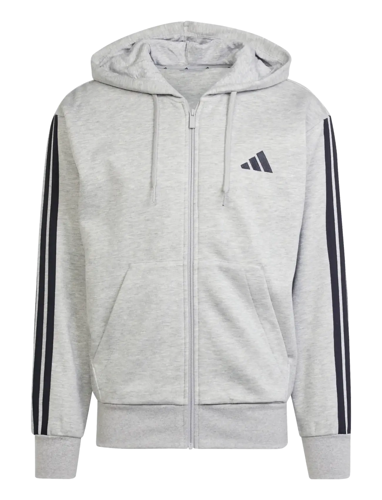 adidas Sportswear M 3S FL FZ HD - Sweatshirts & huvtröjor - MGREYH/BLACK / grey