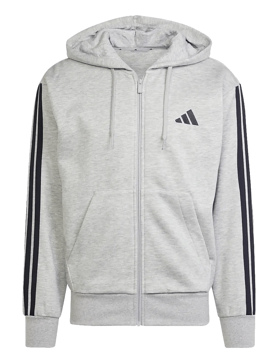 adidas Sportswear - M 3S FL FZ HD - sweatshirts - mgreyh/black - 1