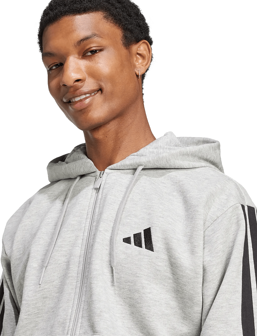 adidas Sportswear - M 3S FL FZ HD - sweatshirts - mgreyh/black - 3