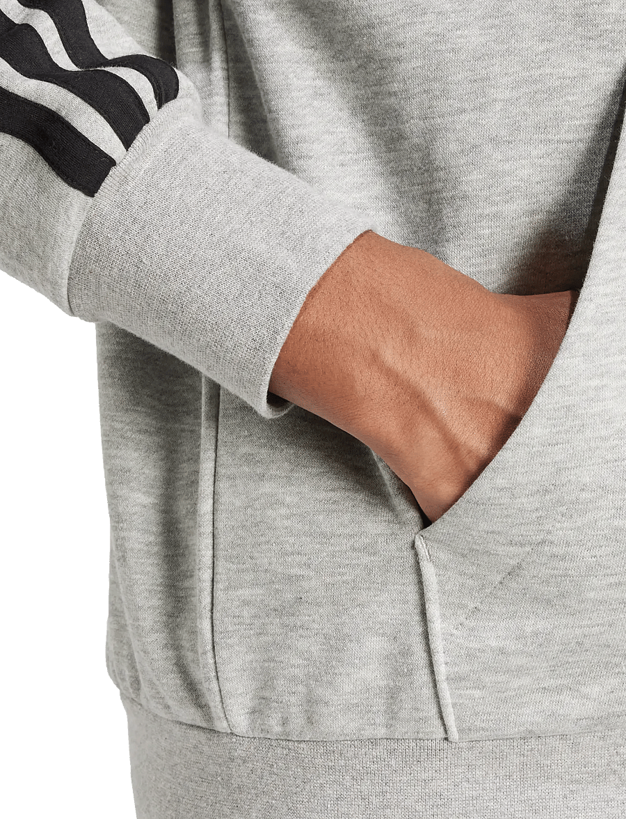 adidas Sportswear - M 3S FL FZ HD - sweatshirts - mgreyh/black - 4