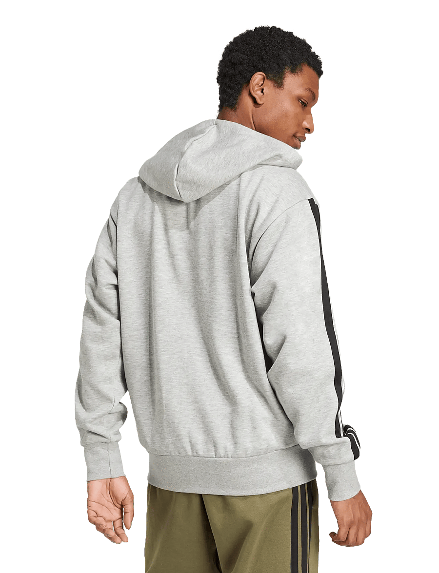 adidas Sportswear - M 3S FL FZ HD - sweatshirts - mgreyh/black - 5
