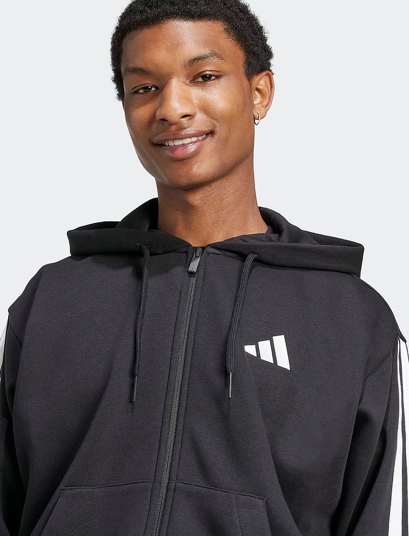 adidas Sportswear - M 3S FL FZ HD - hupparit - black/white - 3