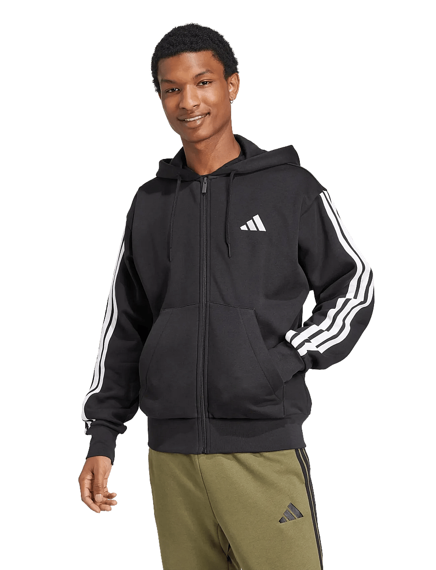 adidas Sportswear - M 3S FL FZ HD - oberteile - black/white - 3
