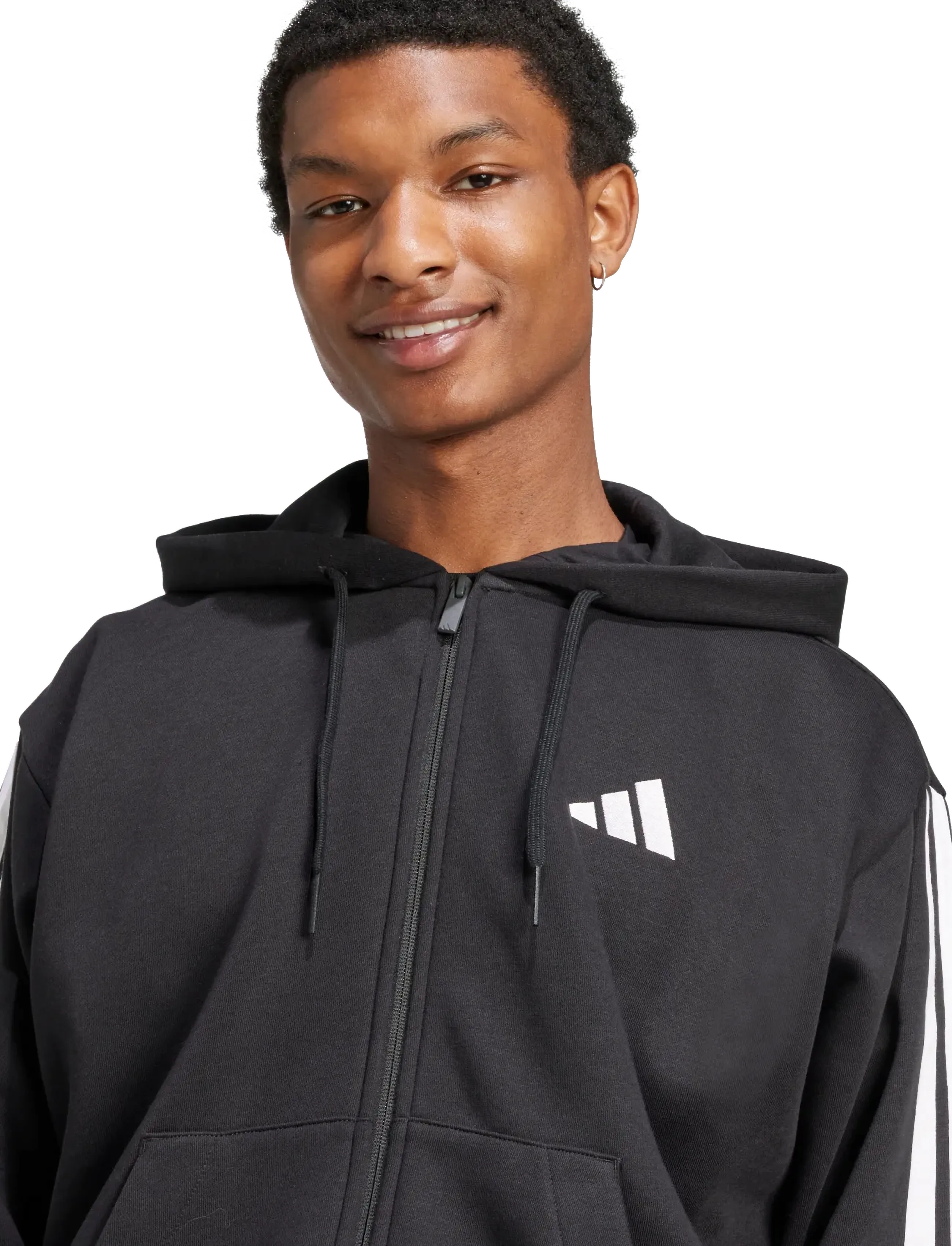adidas Sportswear - M 3S FL FZ HD - oberteile - black/white - 4