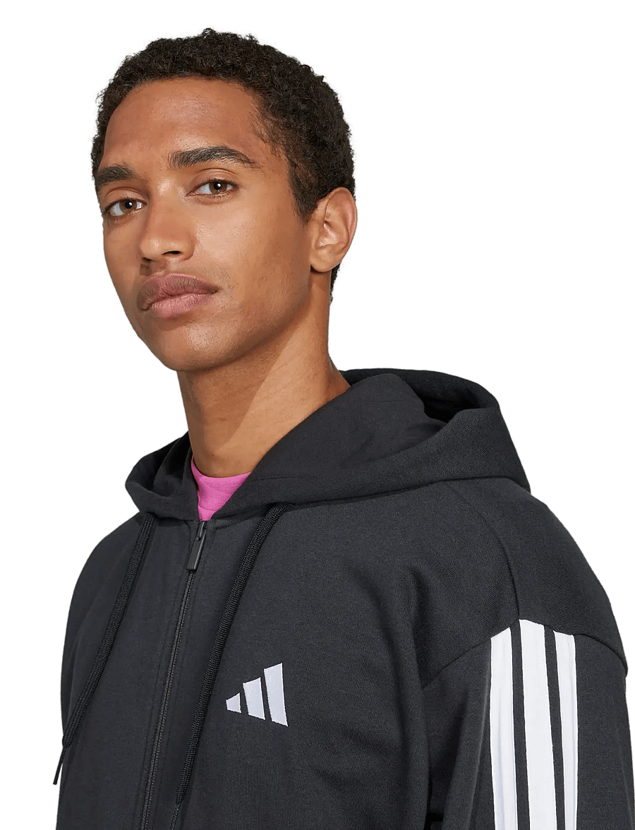 adidas Sportswear - M 3S FT FZ HD - overdele - black/white - 3