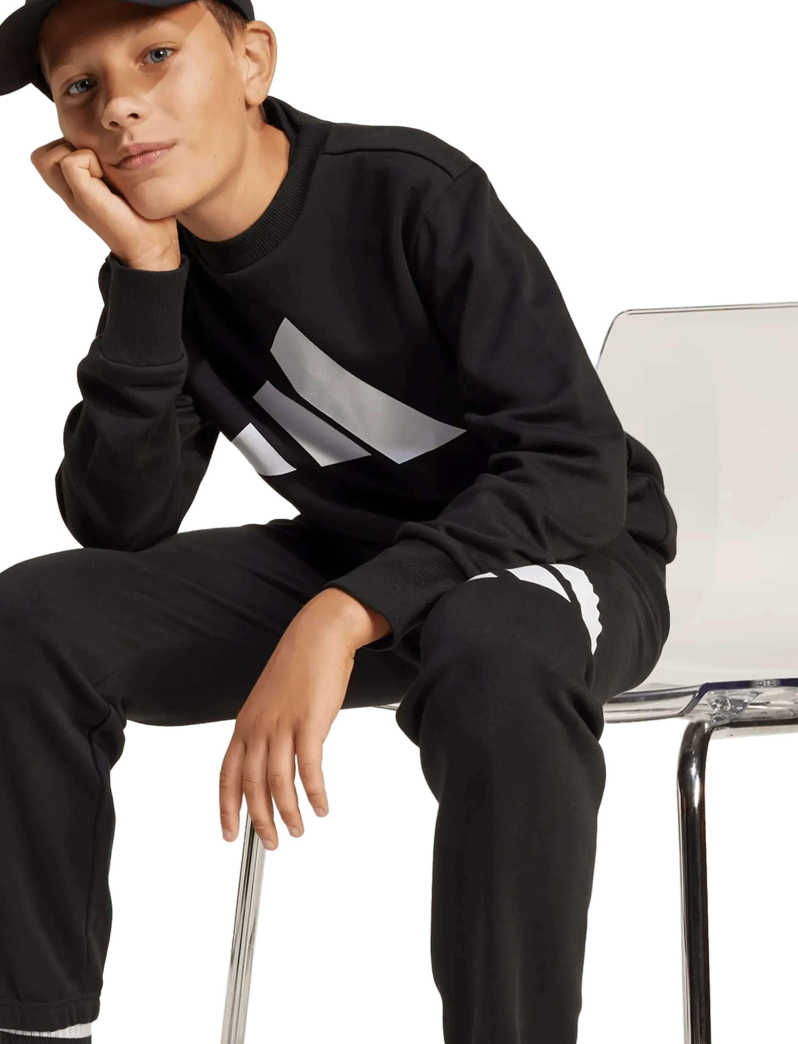 adidas Sportswear J Bl Fl Jog 240, 140, Black, Sæt > Træningsdragter, Børn