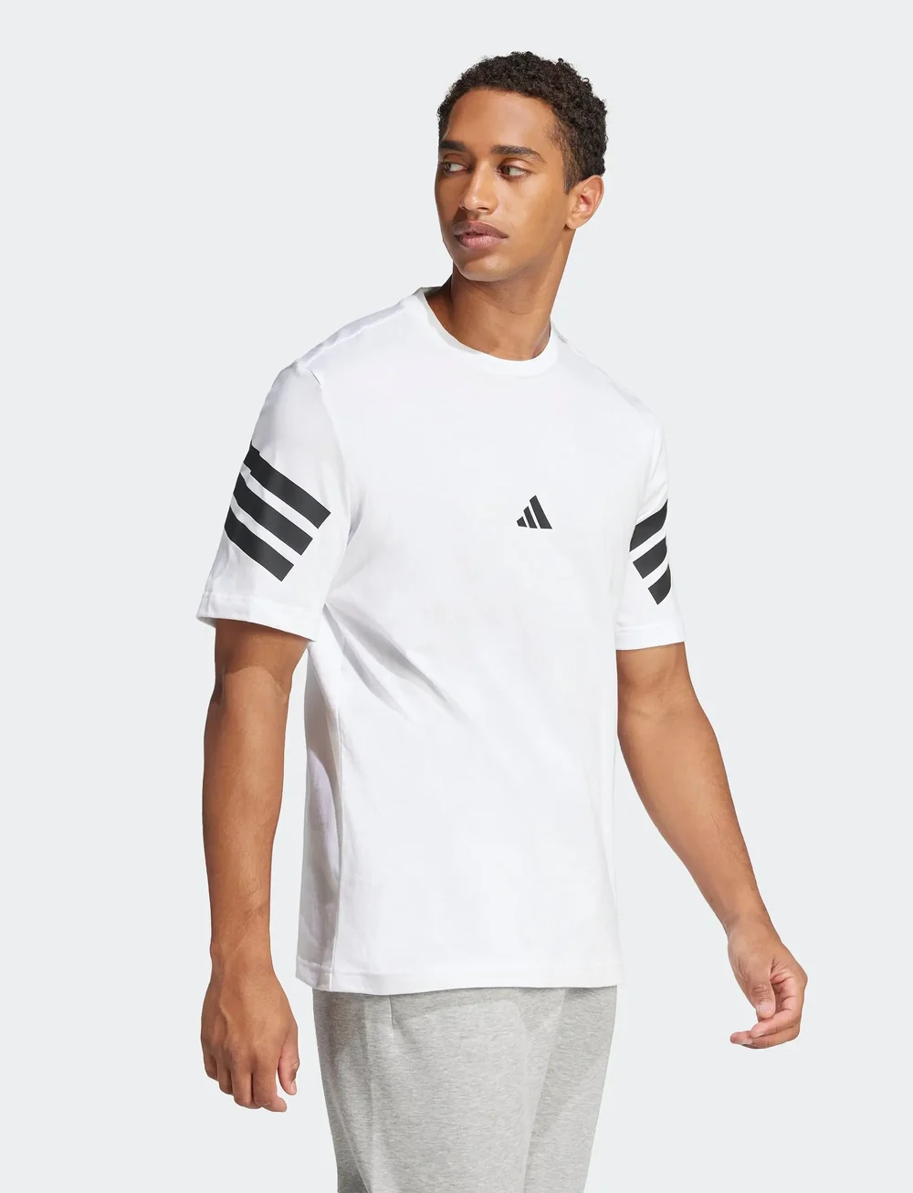 adidas Sportswear - M FI 3S REG T - t-shirts - white - 0