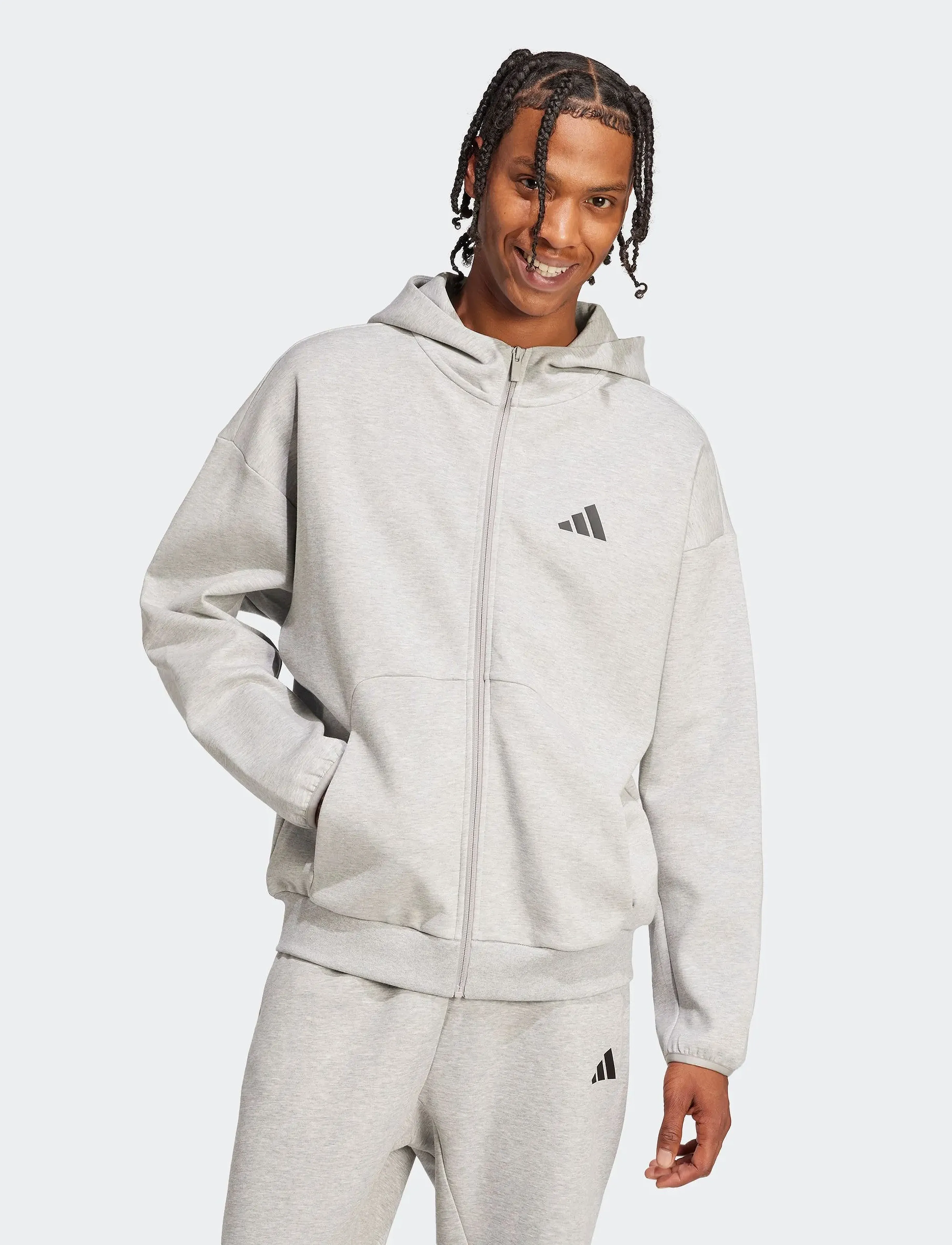adidas Sportswear - M FI SL FZ - hoodies - mgreyh - 5