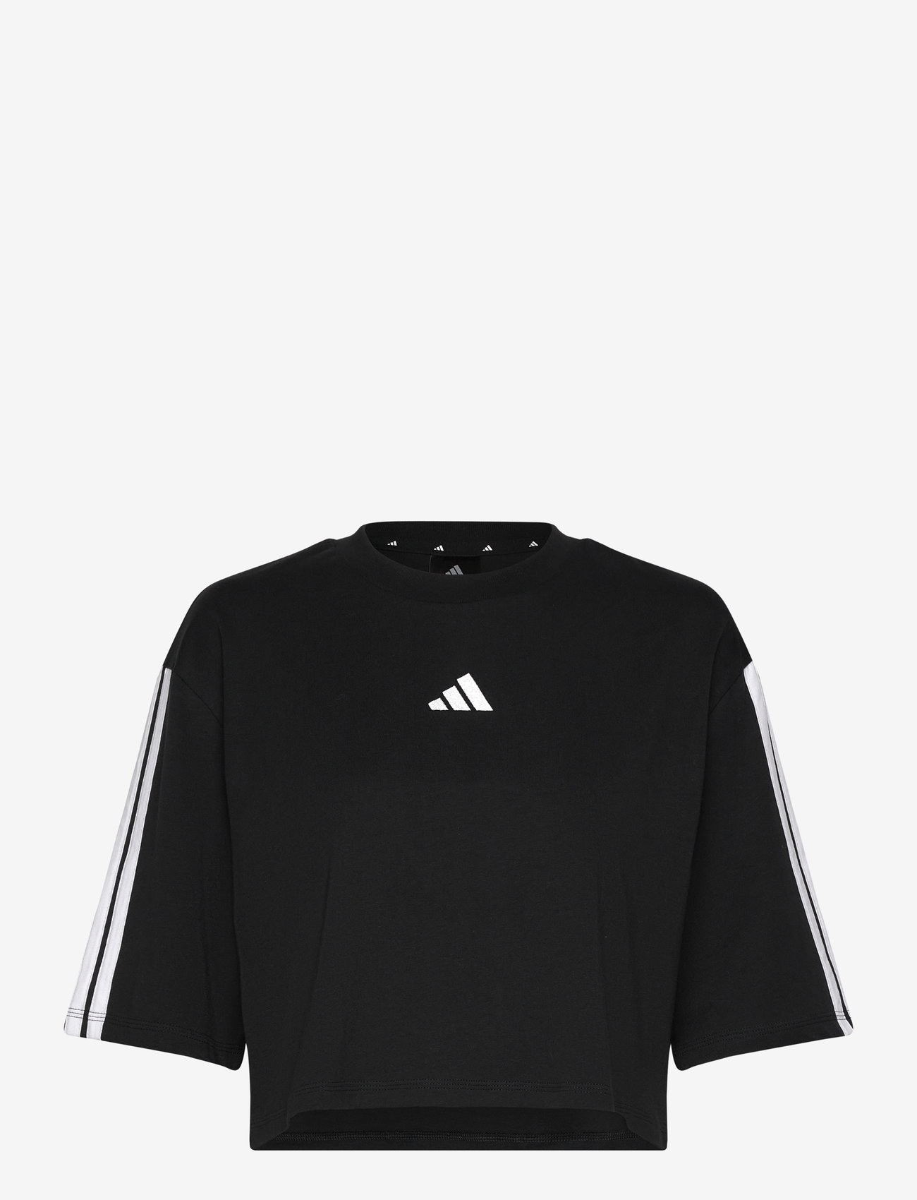 adidas Sportswear - W 3S SJ TLR T - crop tops - black/white - 1
