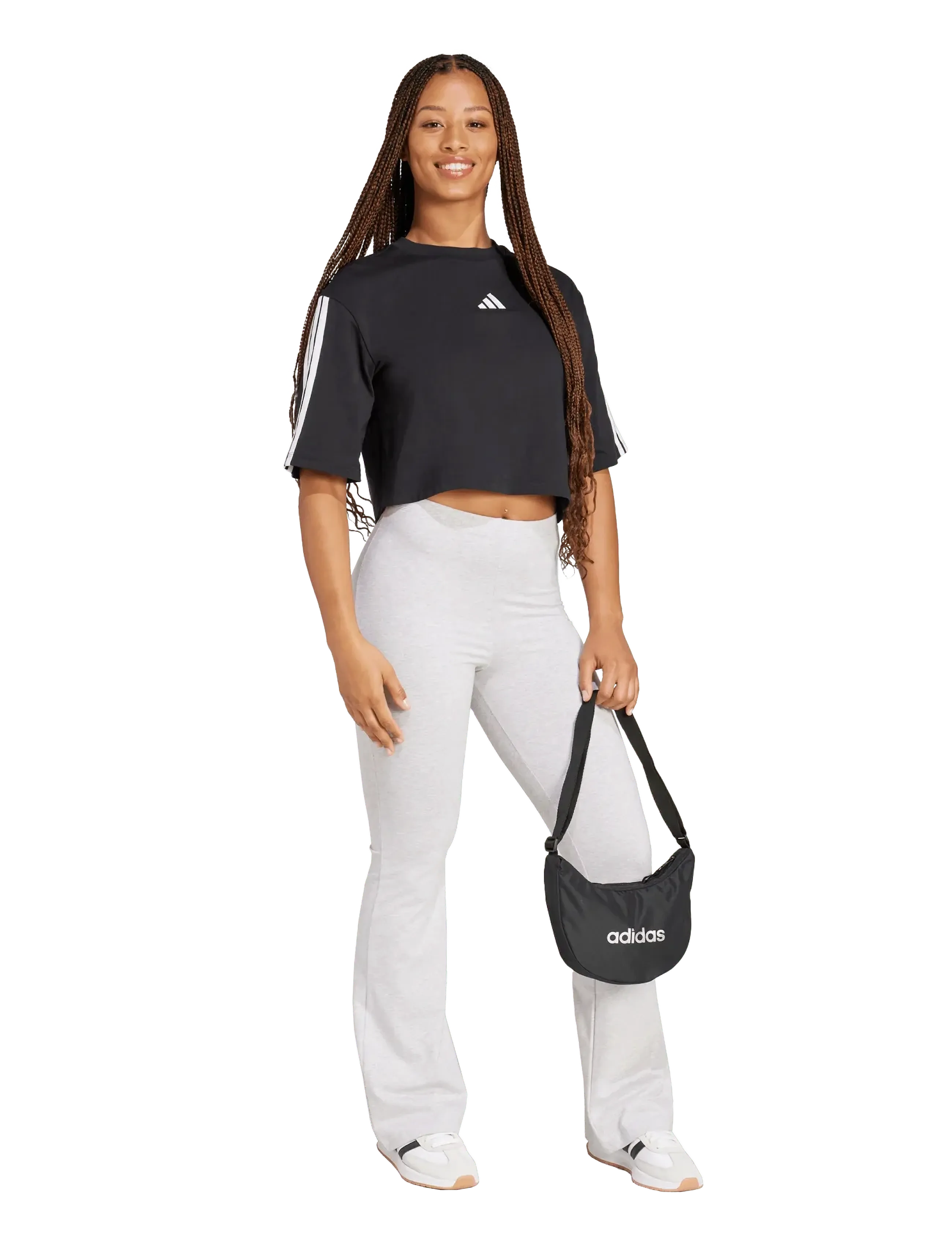 adidas Sportswear W 3S SJ TLR T - T-shirts & Toppar - BLACK/WHITE / black